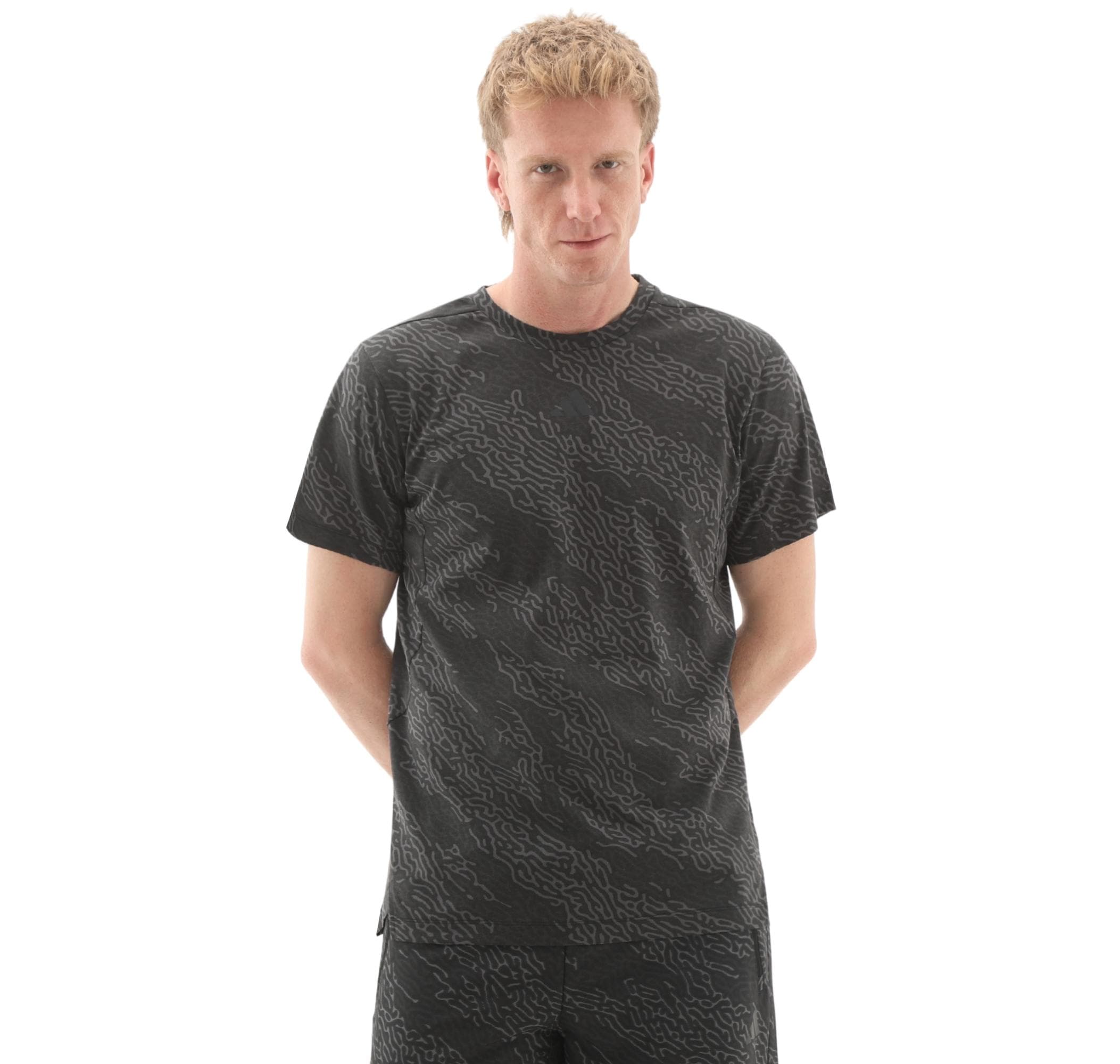 adidas adidas D4T Aop Tee Erkek T-Shirt Siyah