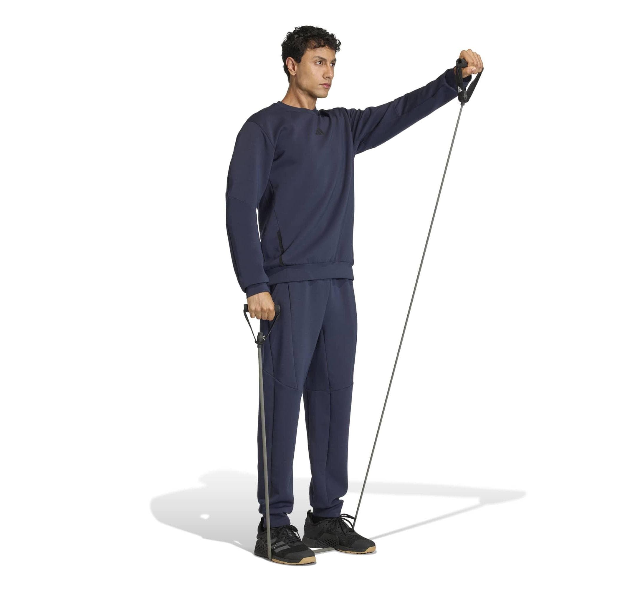 adidas adidas D4T Crew Sweats Erkek Sweatshirt Mavi - 4