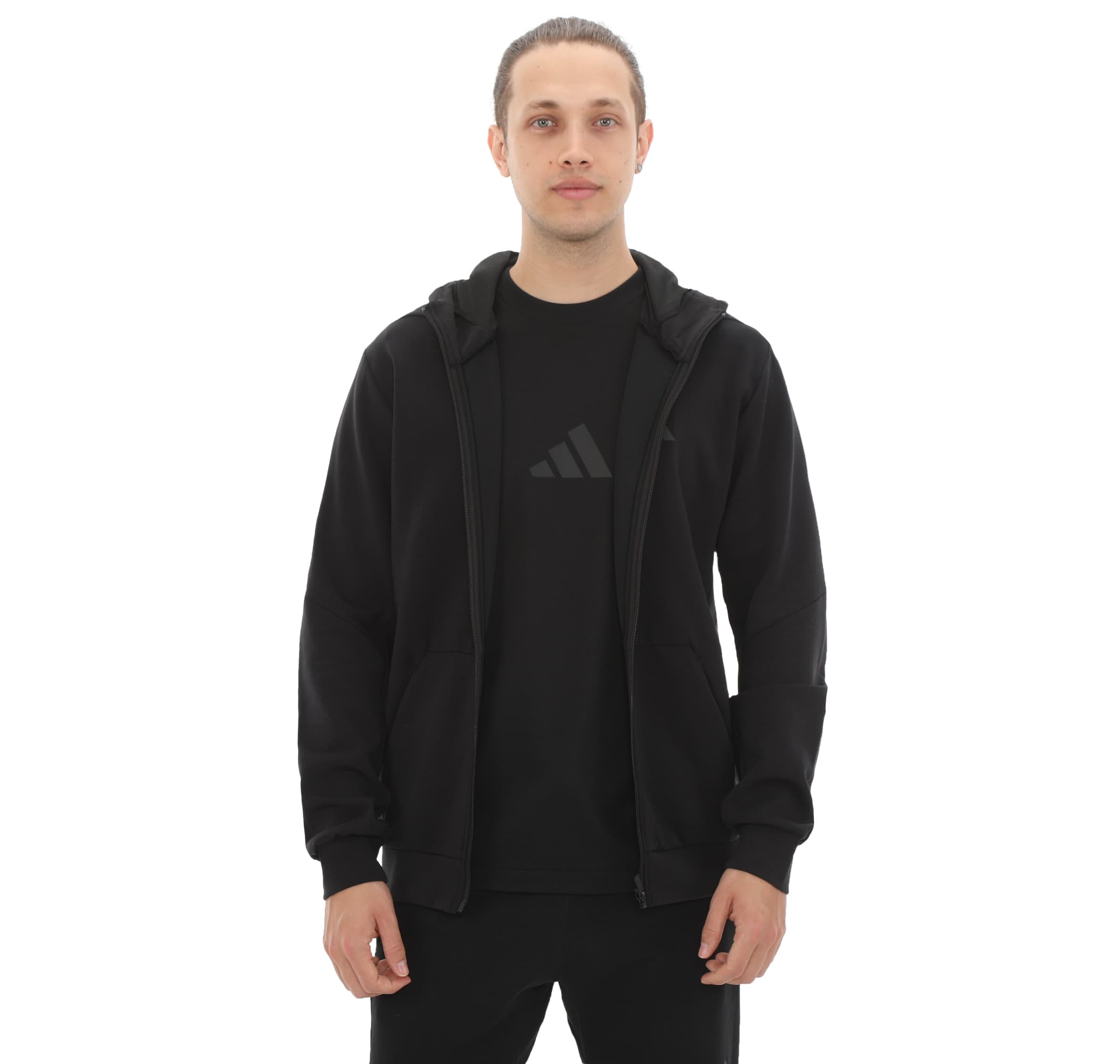 adidas adidas D4T Full-Zıp Ho Erkek Ceket Siyah