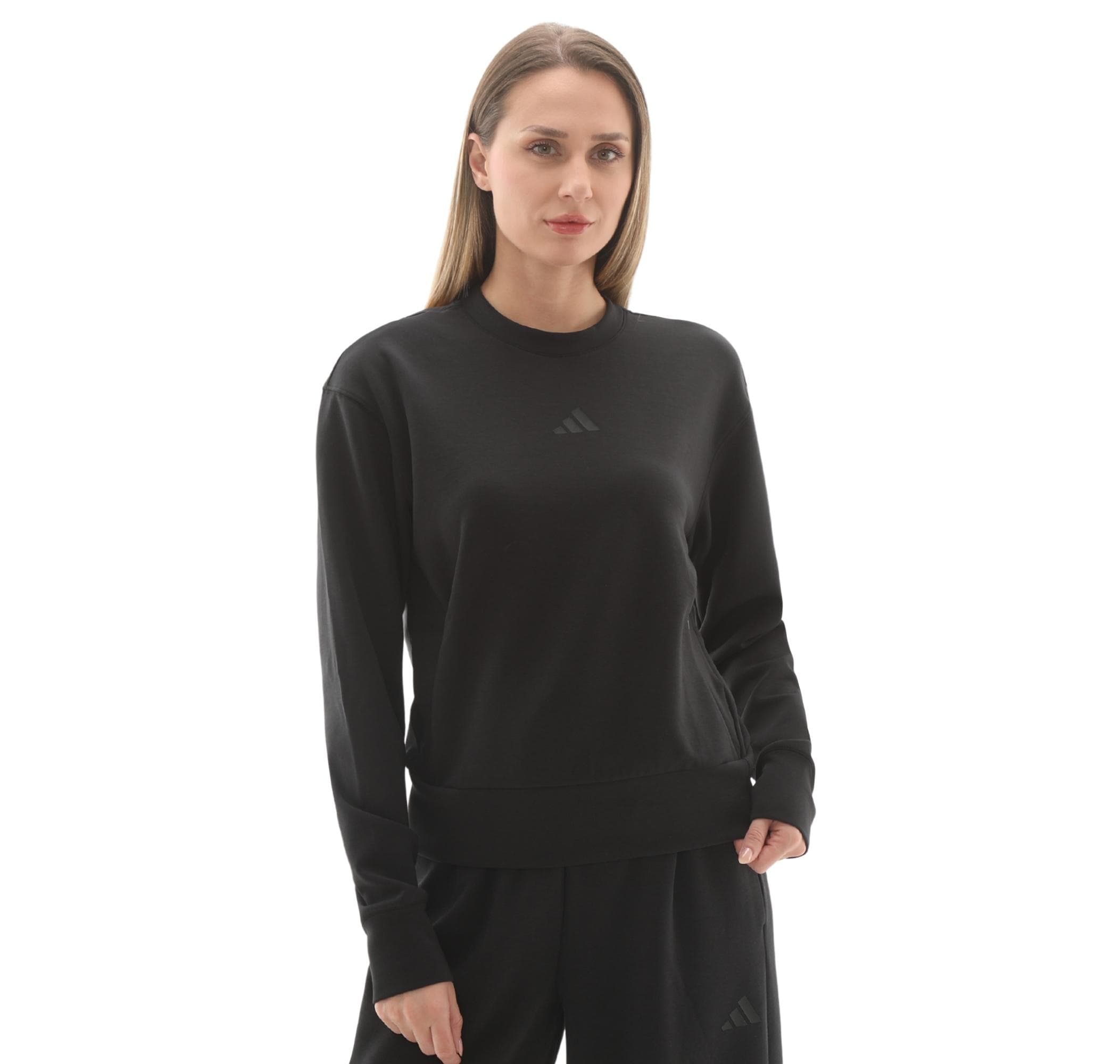 adidas adidas D4T Knıt Crew Kadın Sweatshirt Siyah