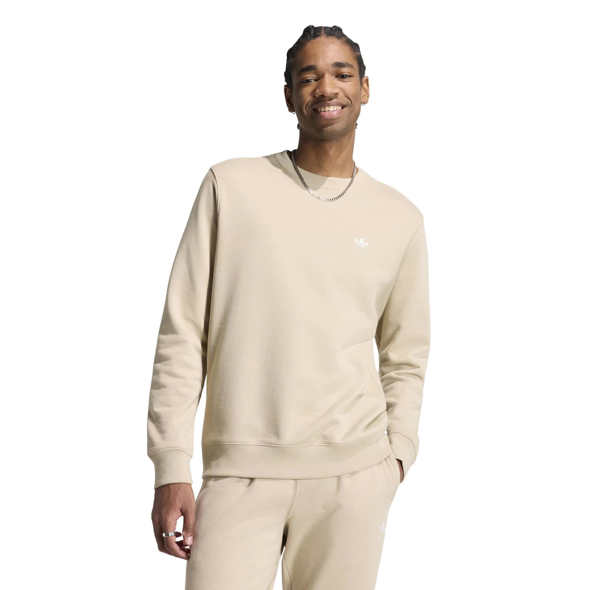 adidas adidas Ess Crew Ft Erkek Sweatshirt Bej