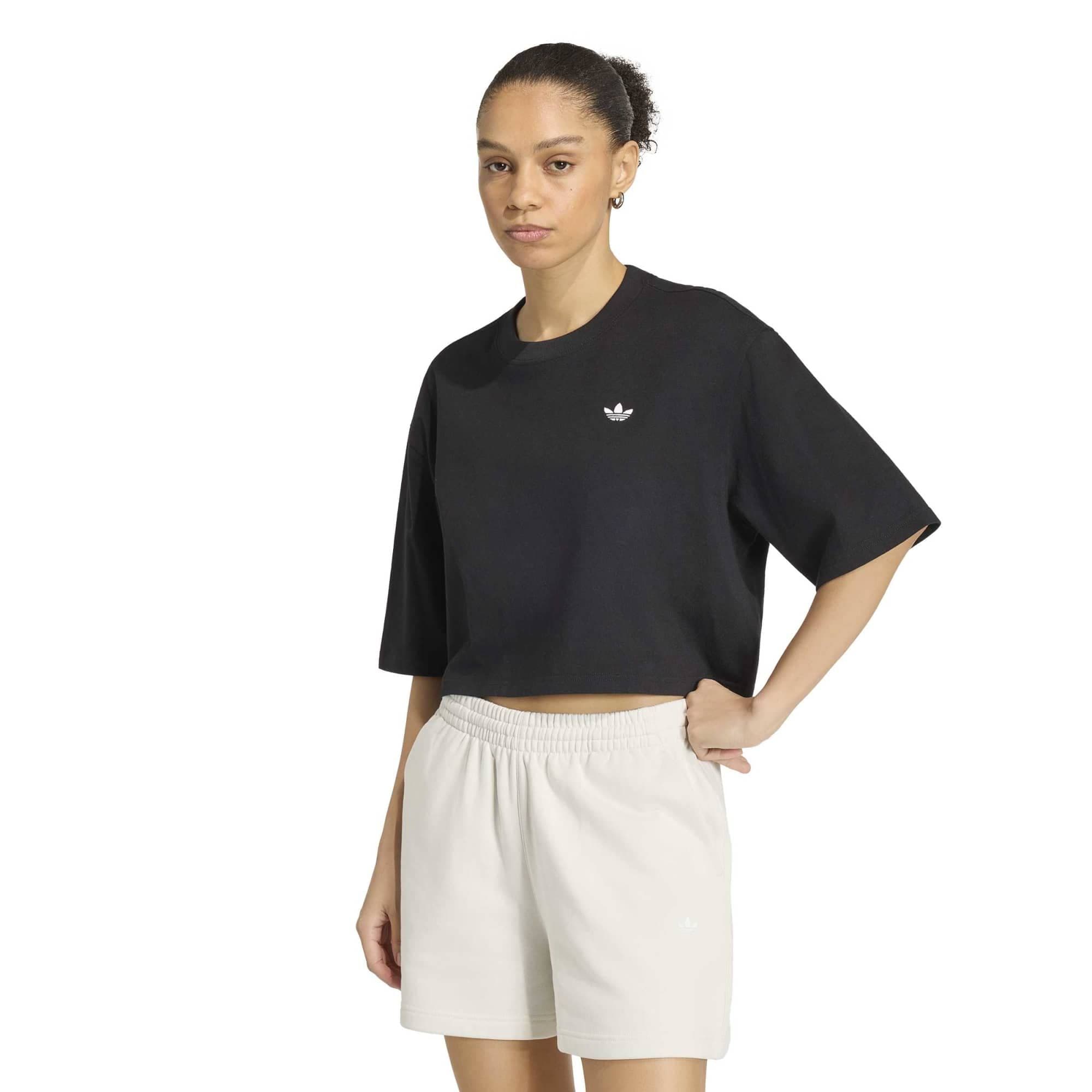 adidas adidas Ess Crop Tee Kadın T-Shirt Siyah