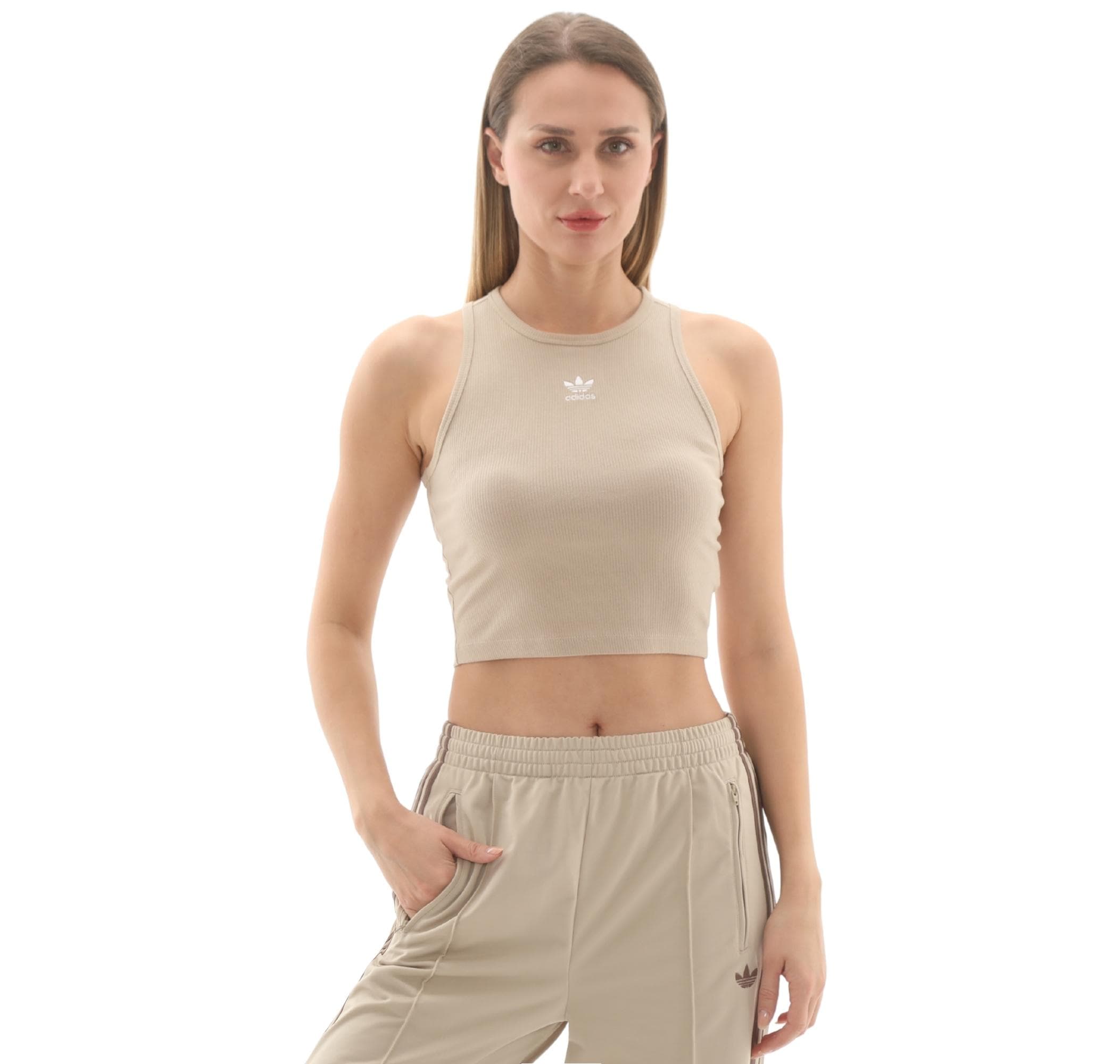 adidas adidas Ess Rıb Tank Kadın T-Shirt Krem