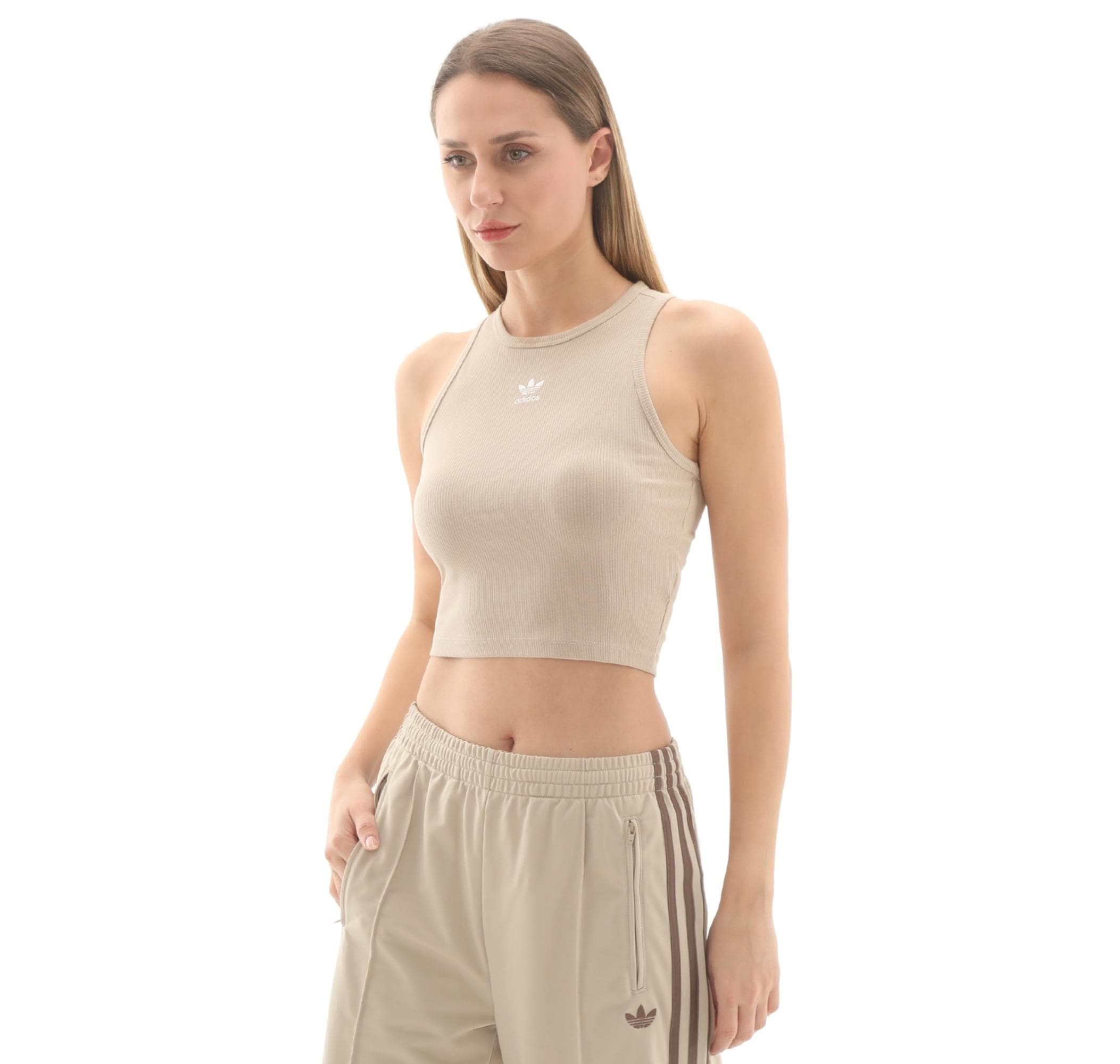 adidas adidas Ess Rıb Tank Kadın T-Shirt Krem - 2