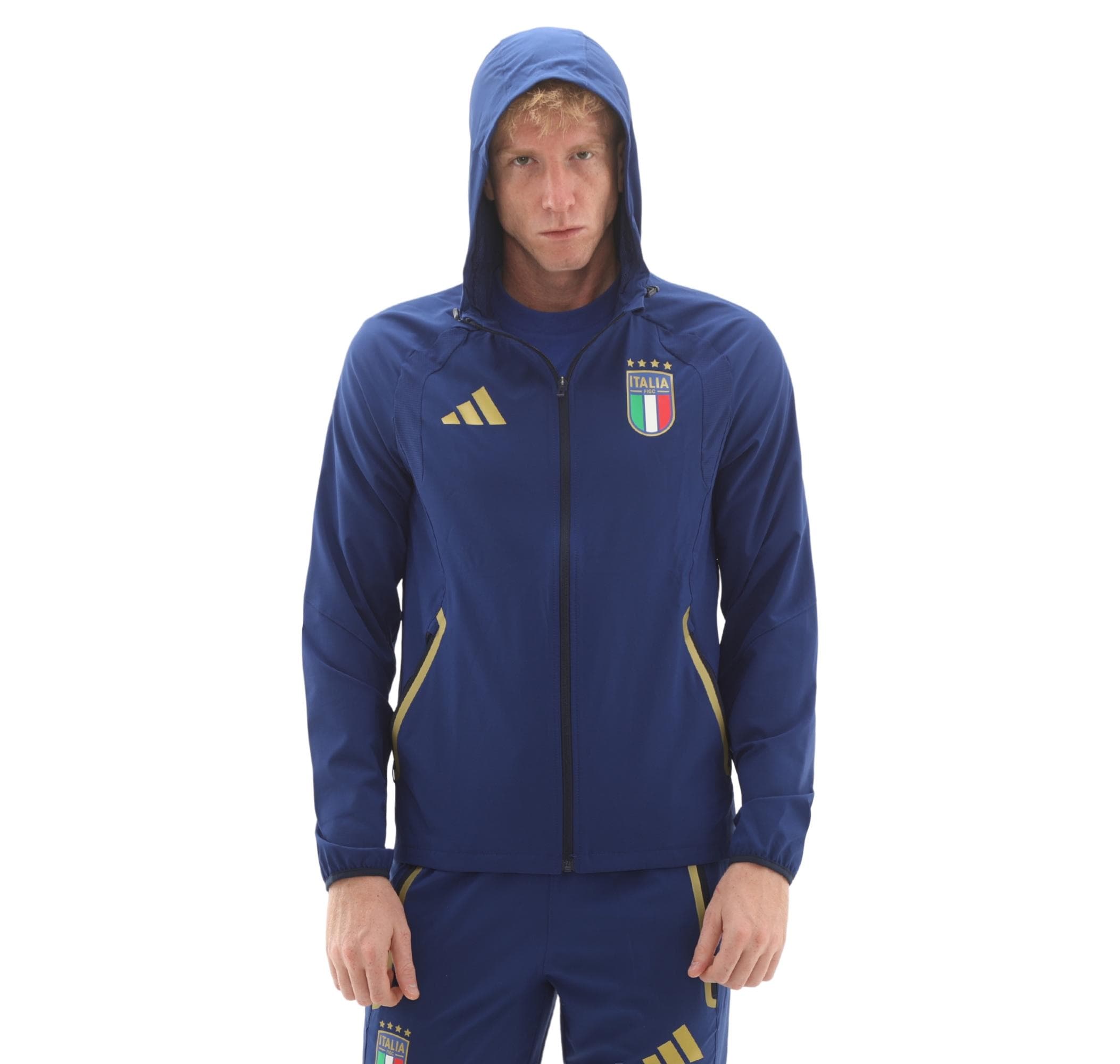 adidas adidas İtalya 26 Fıgc Erkek Ceket Mavi - 4