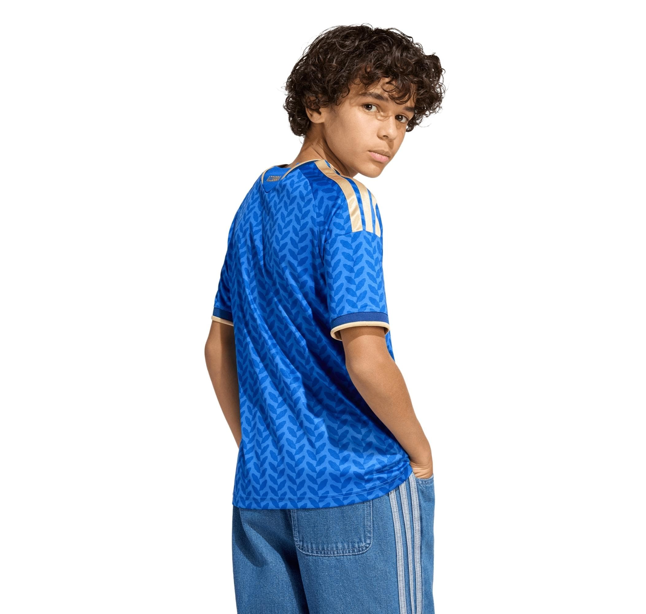 adidas adidas İtalya 26 İç Saha Çocuk Forması Mavi - 4