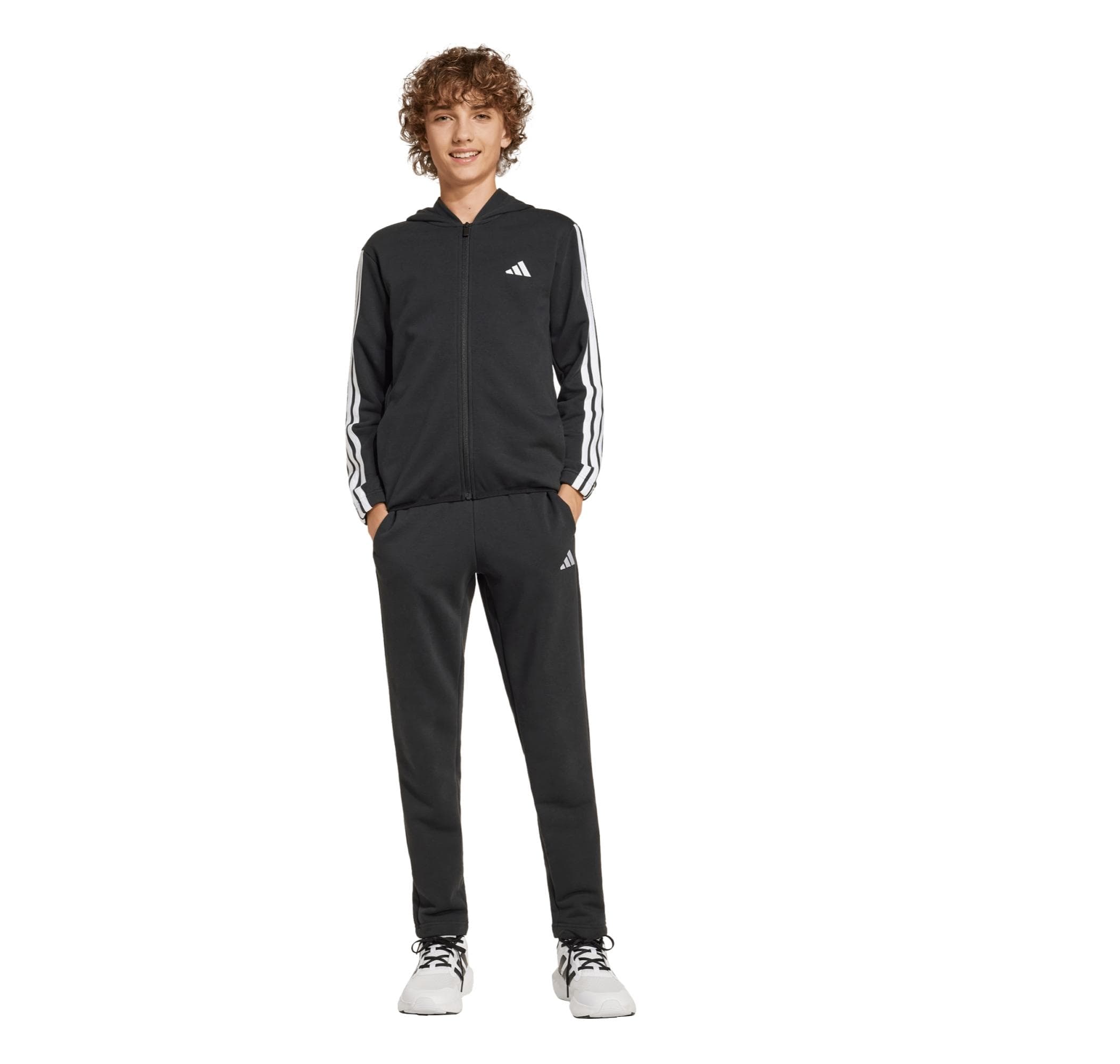 adidas adidas J 3S Ft Ts 220 Çocuk Eşofman Takımı Siyah - 2