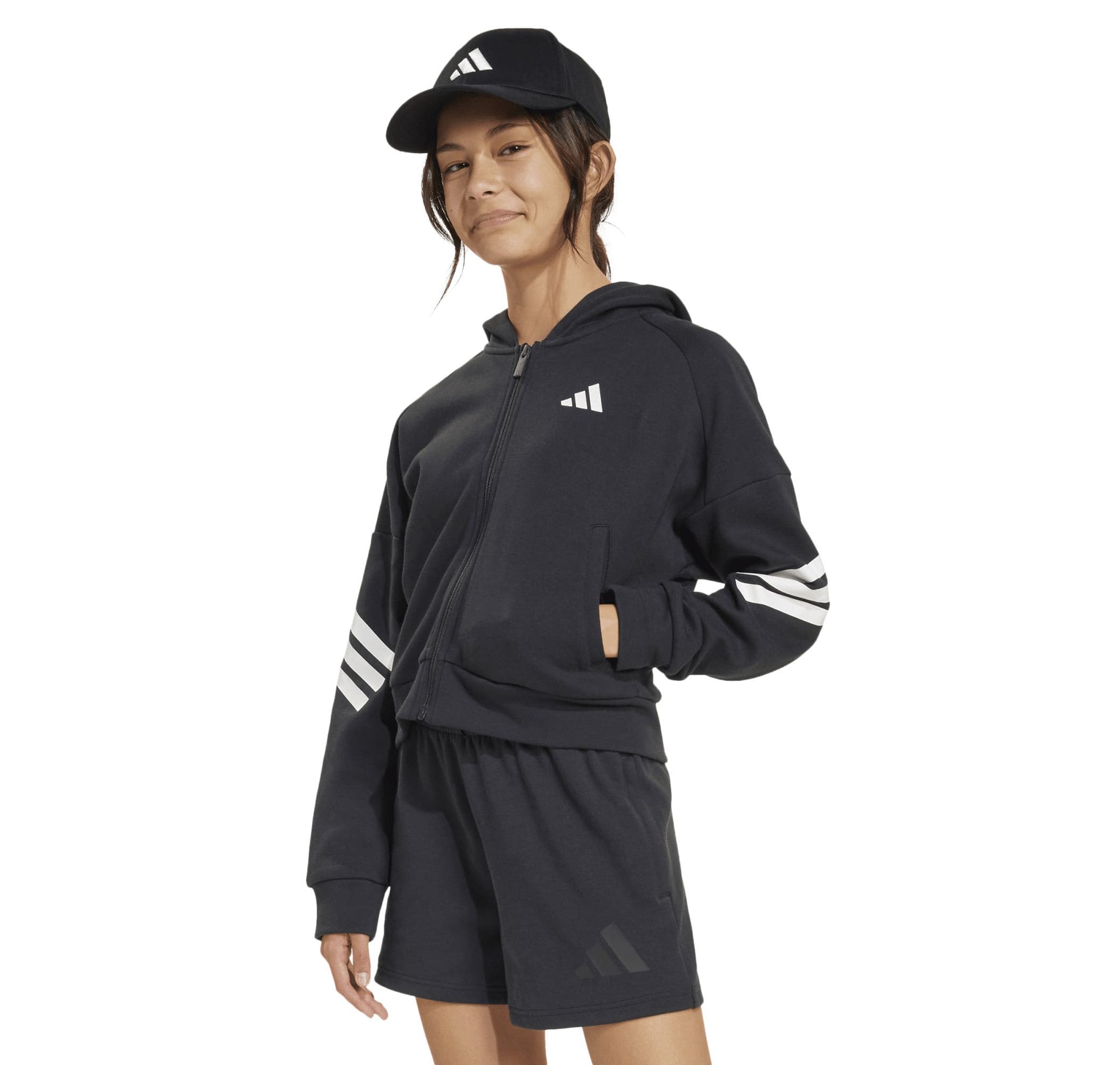adidas adidas Jg Fı 3S Fz Çocuk Ceket Siyah - 2