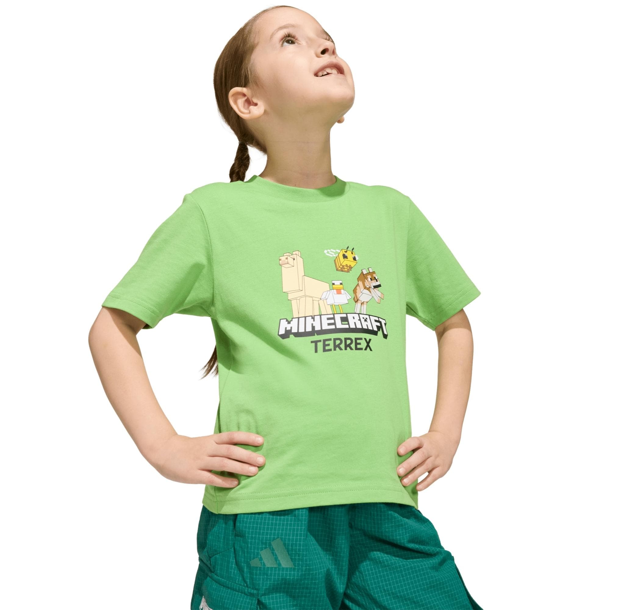 adidas adidas Minecraft Terrex Tee Çocuk T-Shirt Yeşil - 4
