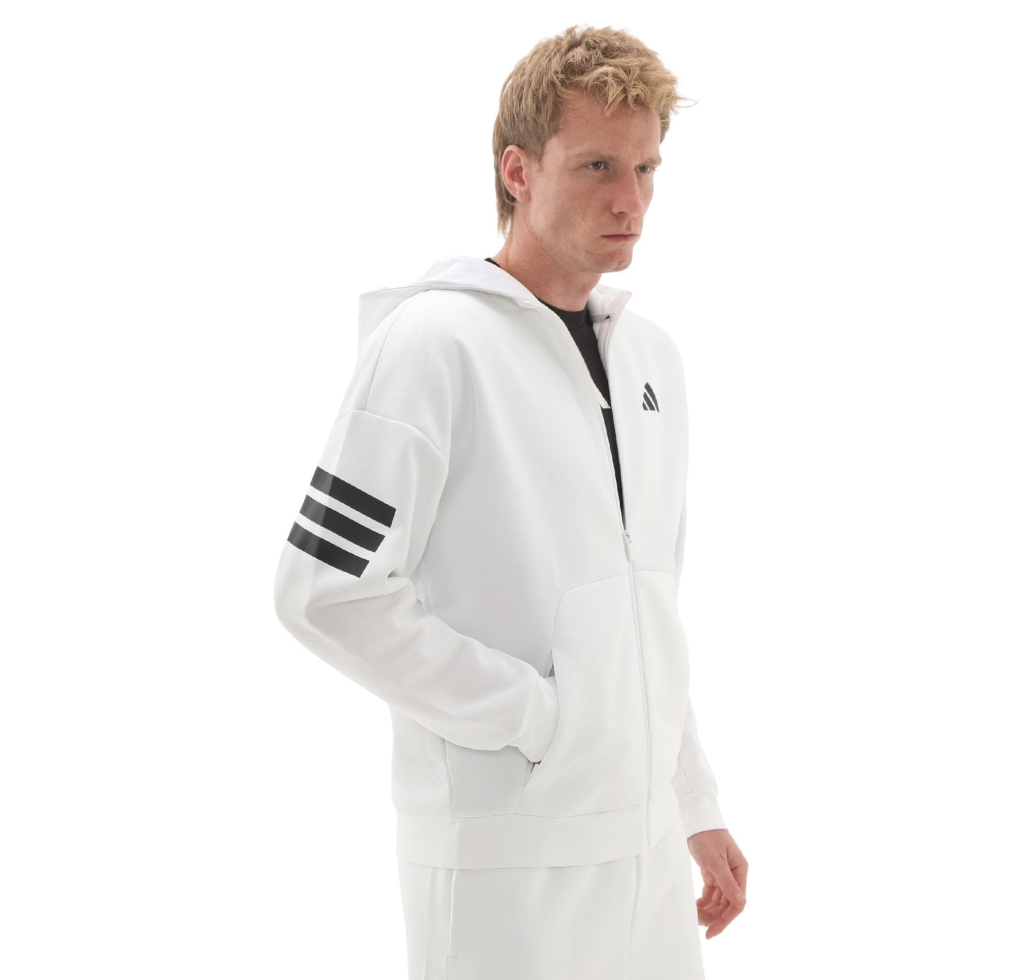 adidas adidas M Fı 3S Fz Erkek Ceket Beyaz - 3