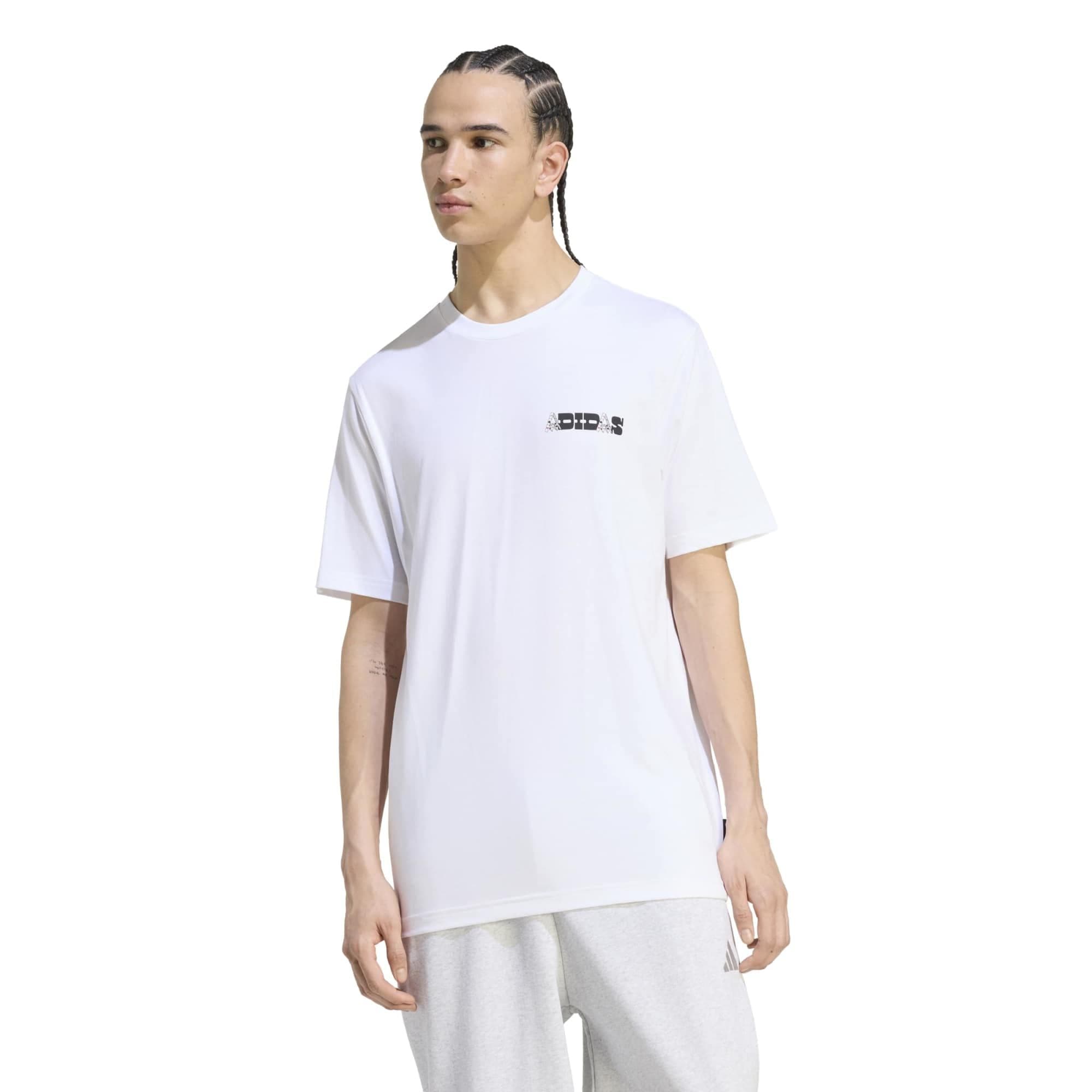 adidas adidas M Nov Card T Erkek T-Shirt Beyaz