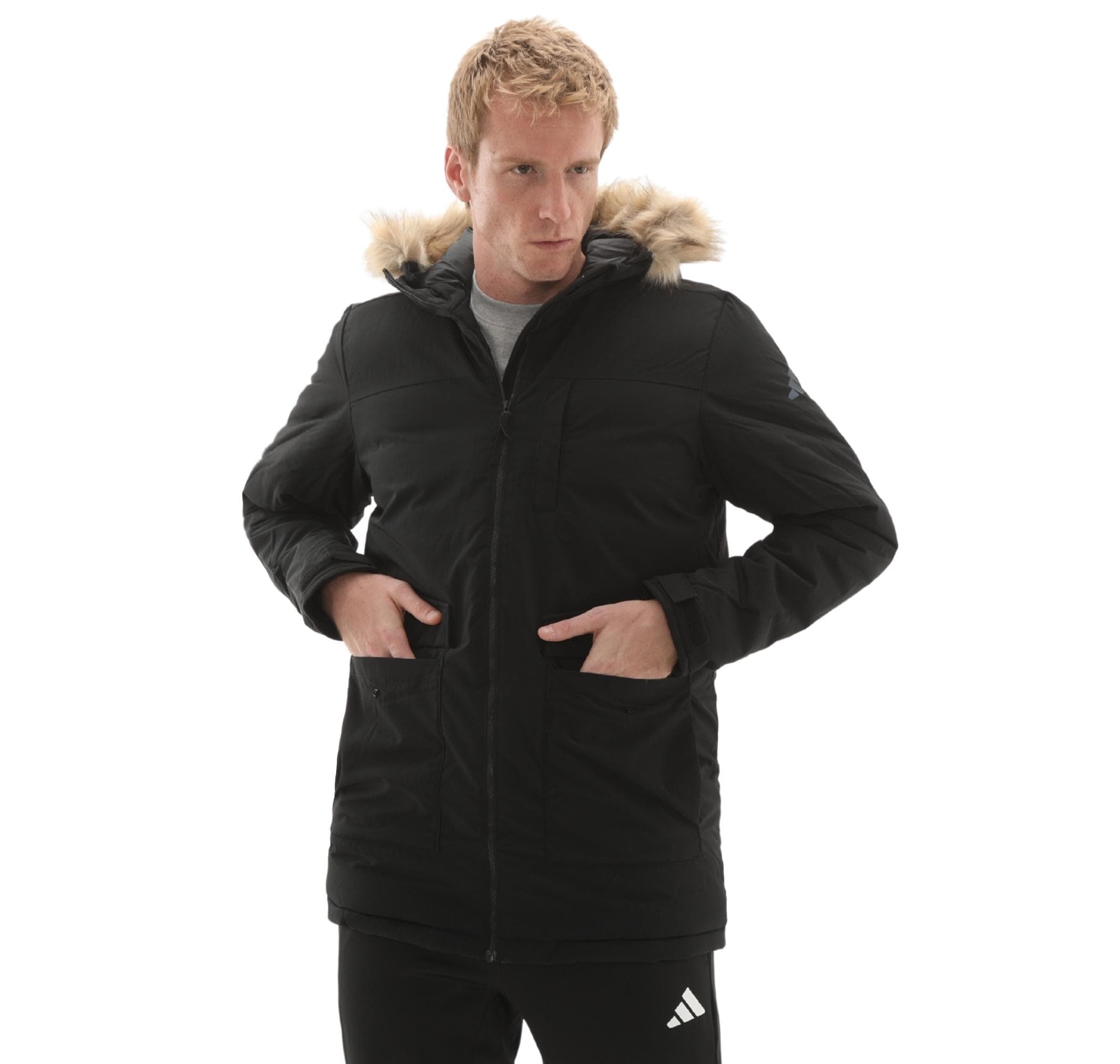 adidas adidas Paverıc Fur Par Erkek Mont Siyah - 3
