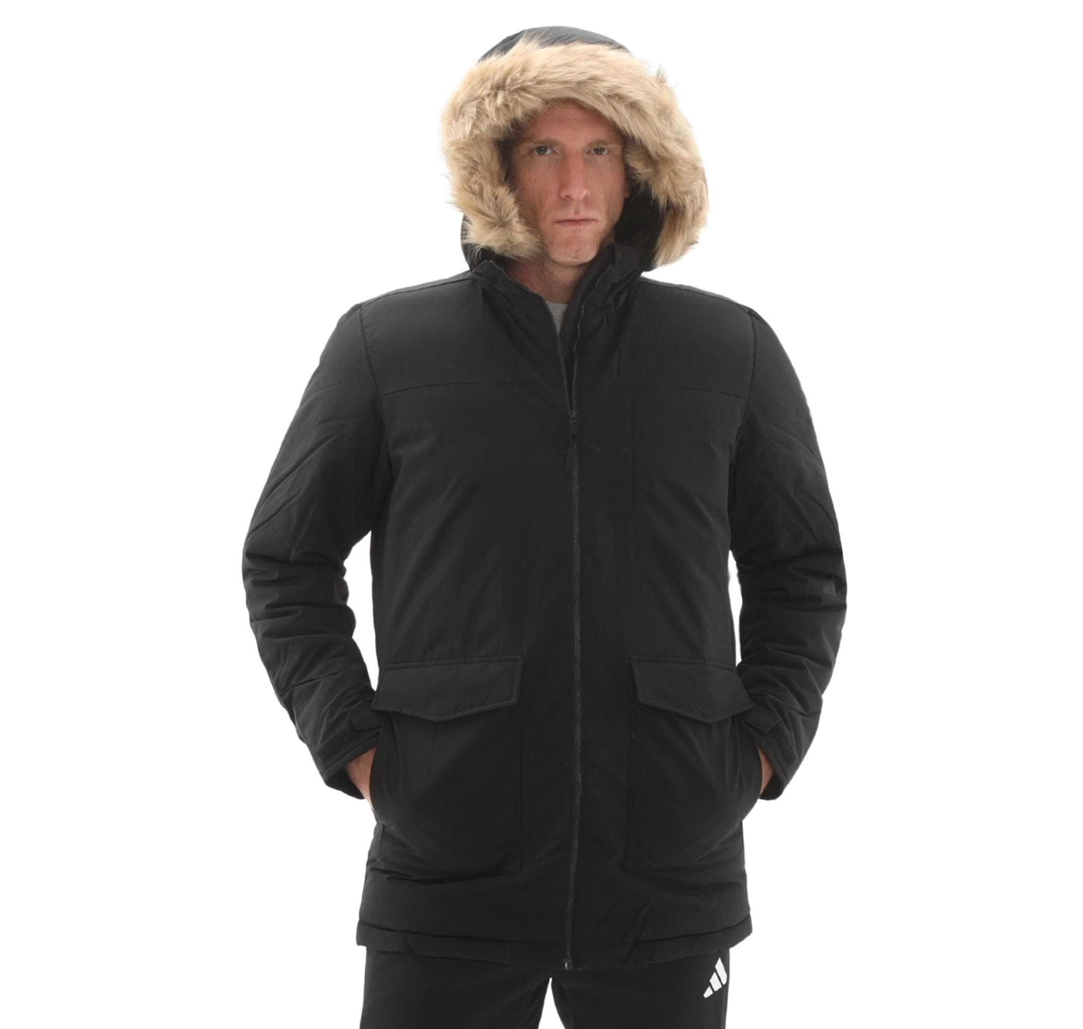 adidas adidas Paverıc Fur Par Erkek Mont Siyah - 6
