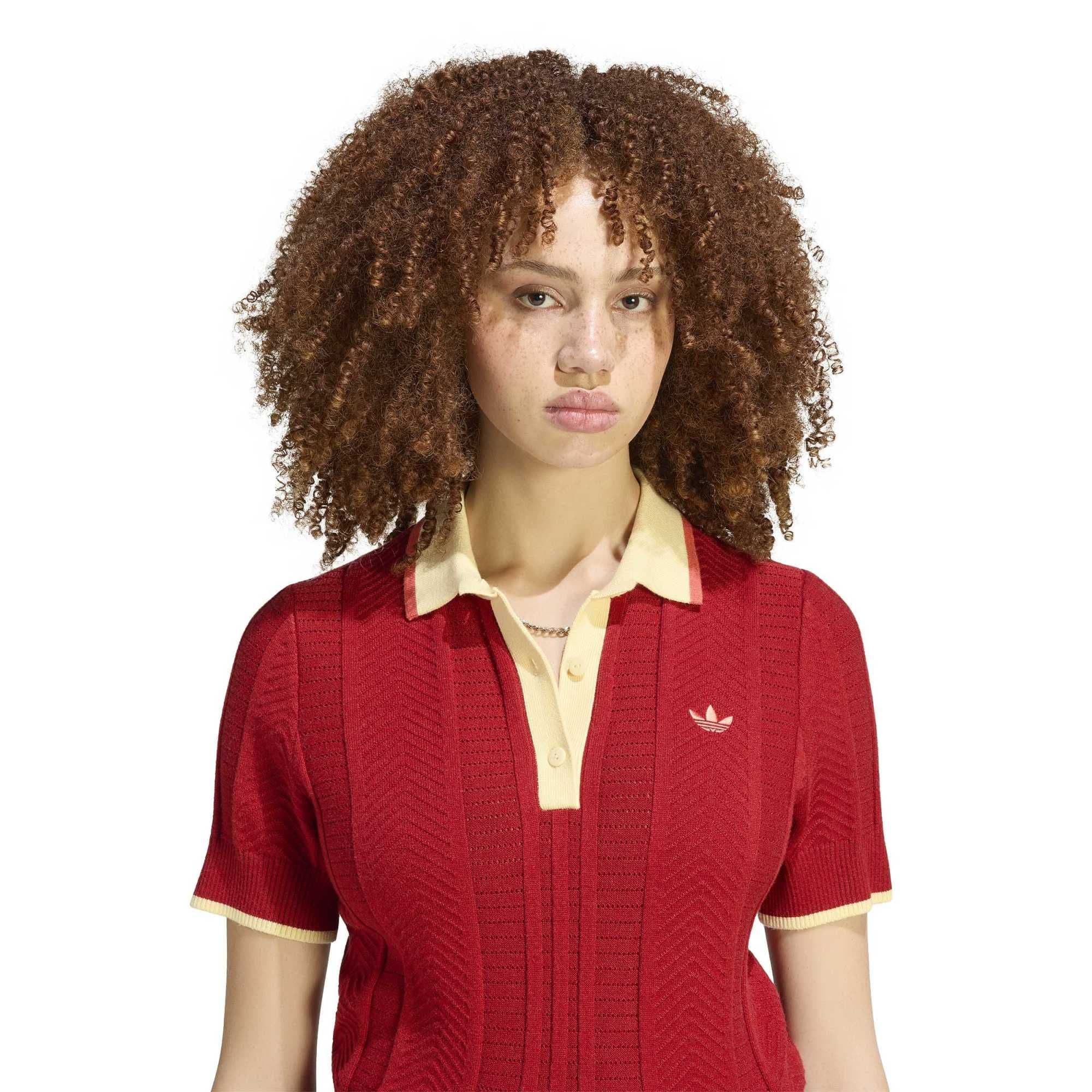 adidas adidas Polo Sh Sleeves Kadın T-Shirt Kırmızı - 3