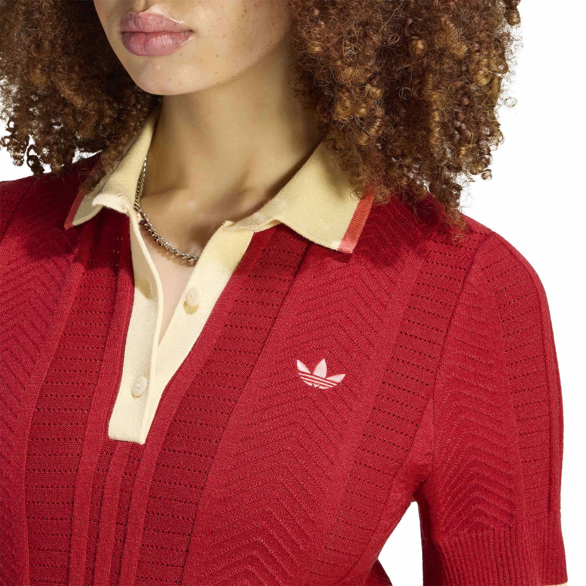 adidas adidas Polo Sh Sleeves Kadın T-Shirt Kırmızı - 4