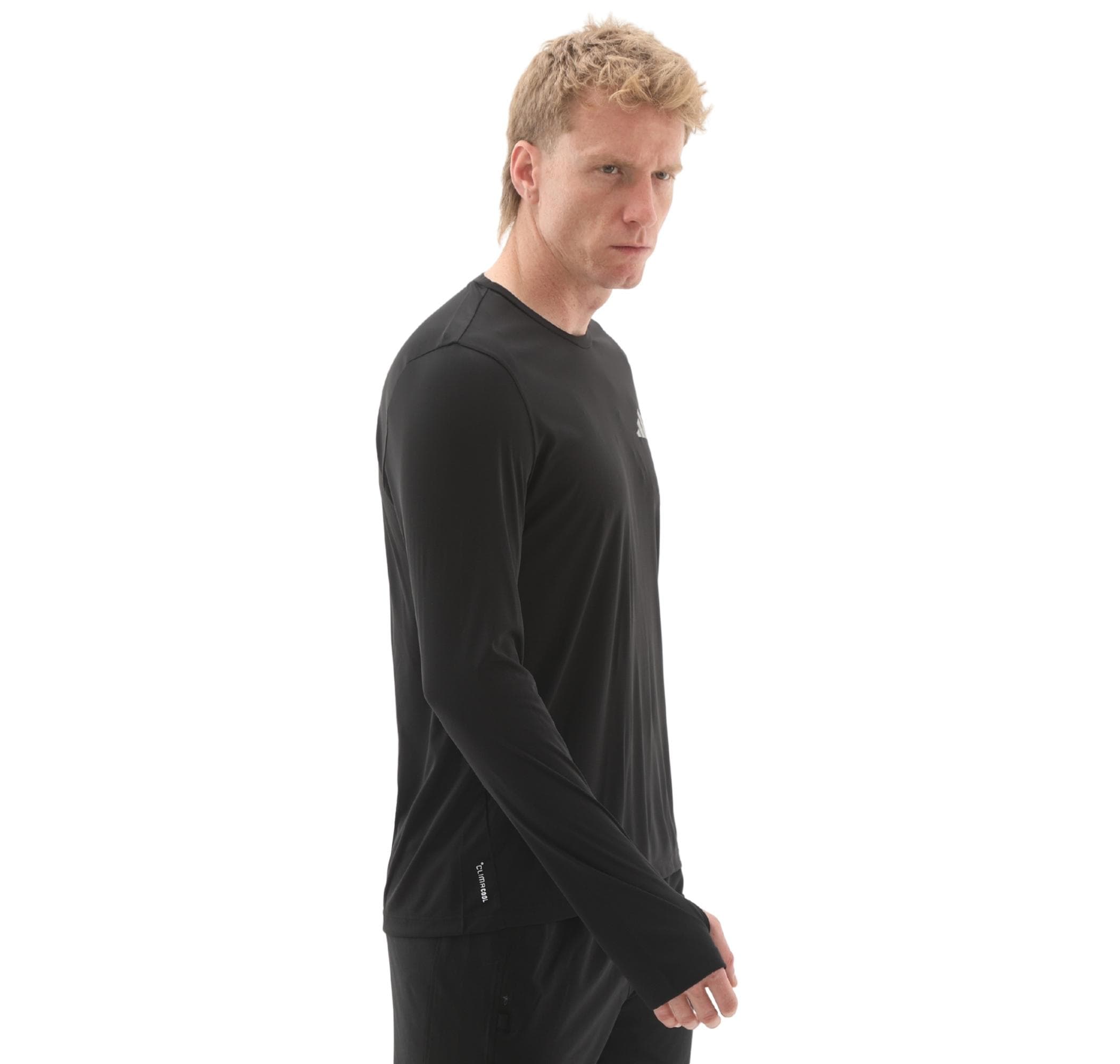adidas adidas Run Ess Ls M Erkek Sweatshirt Siyah - 2
