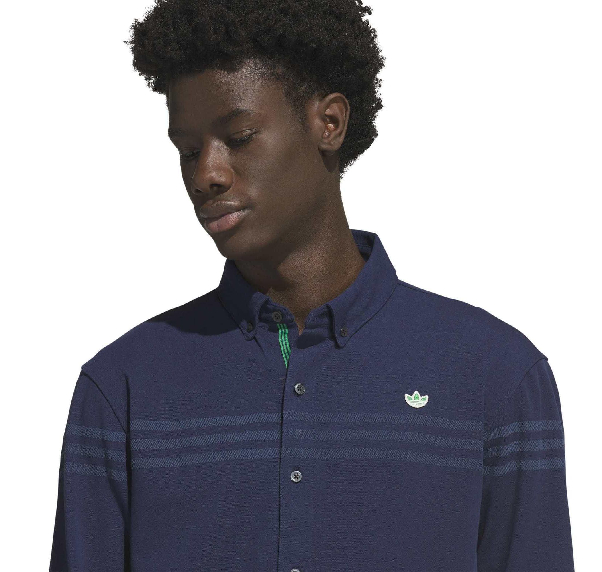 adidas adidas S Ls Button Up Erkek T-Shirt Lacivert - 4