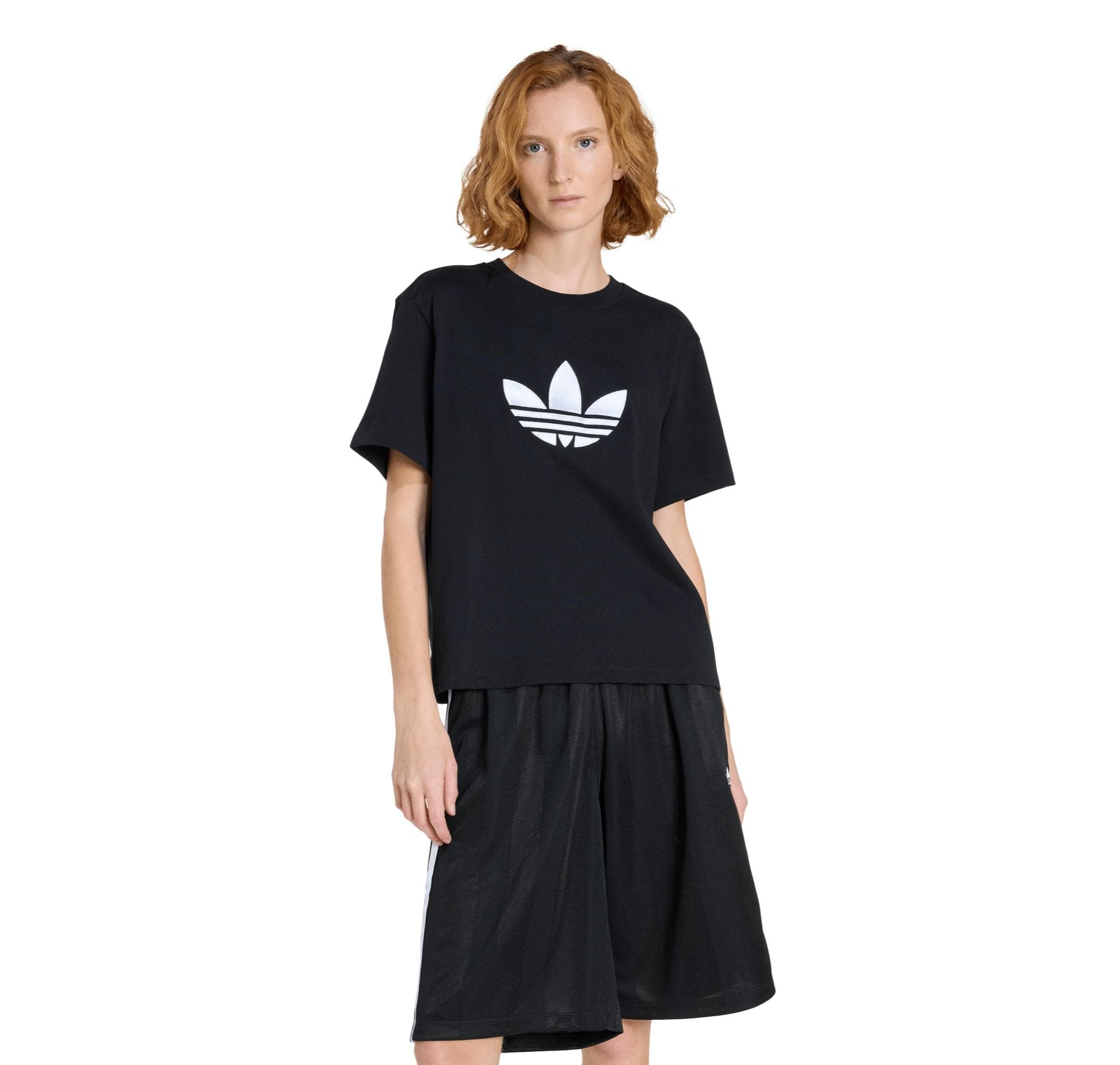 adidas adidas Trefoıl Boxy T Kadın T-Shirt Siyah
