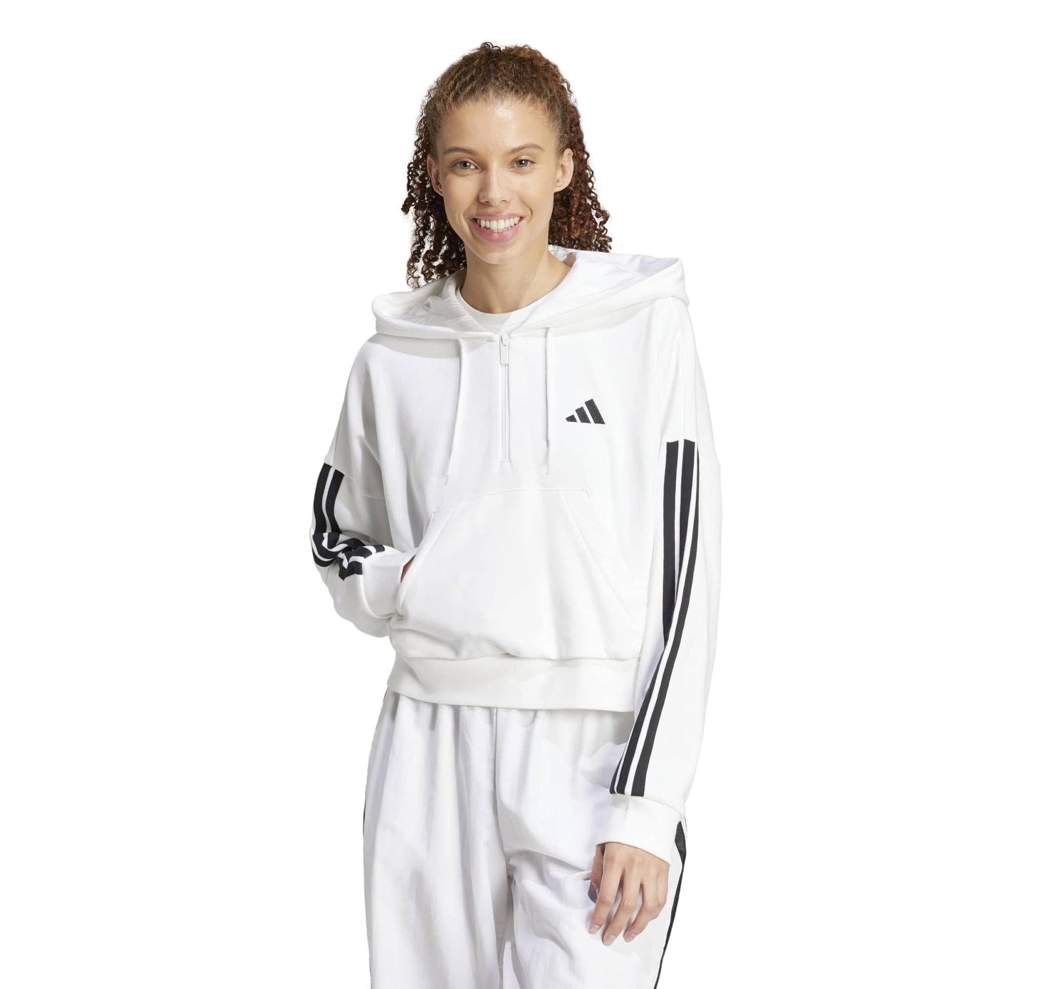 adidas adidas W 3S Ft Qz Hd Kadın Sweatshirt Beyaz