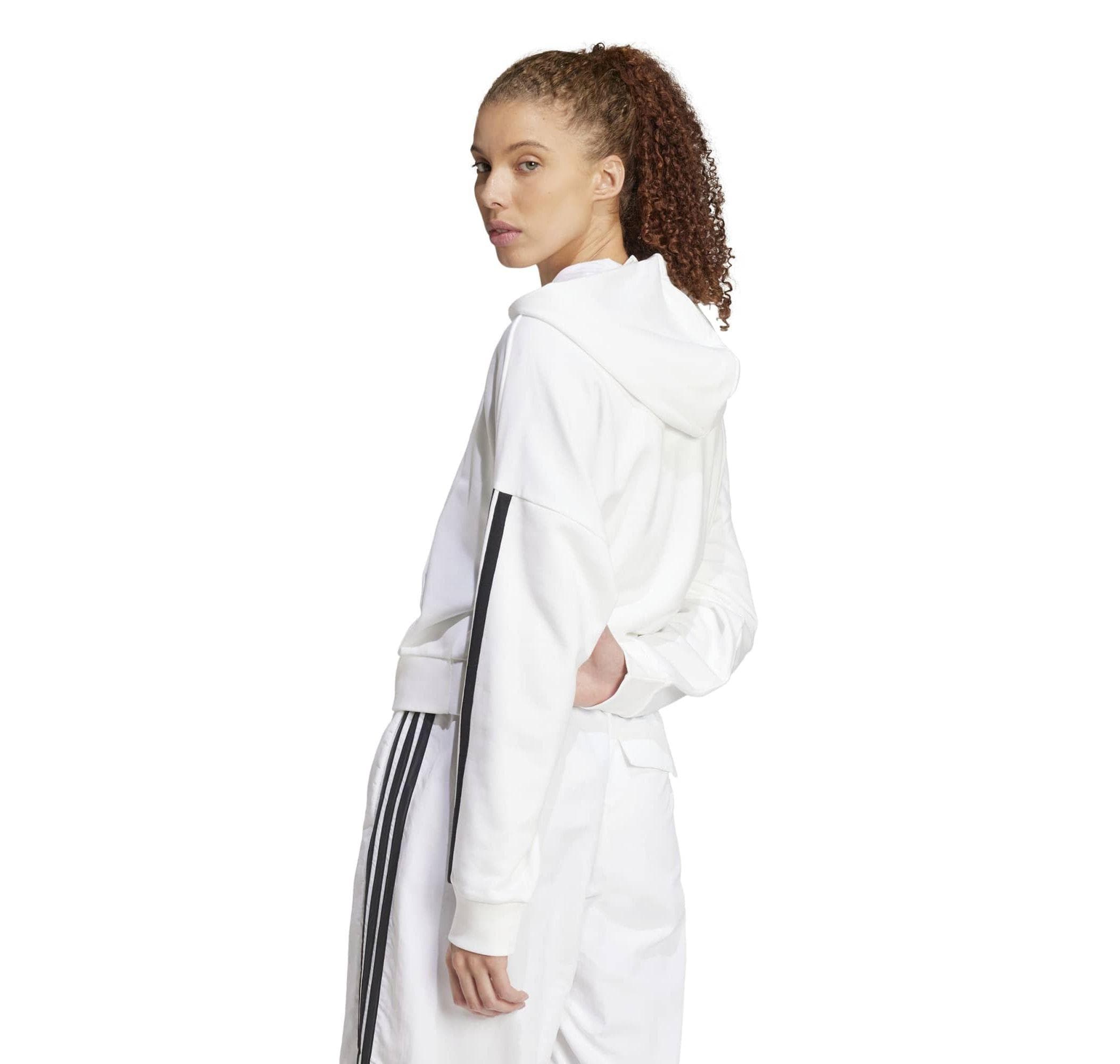 adidas adidas W 3S Ft Qz Hd Kadın Sweatshirt Beyaz - 2