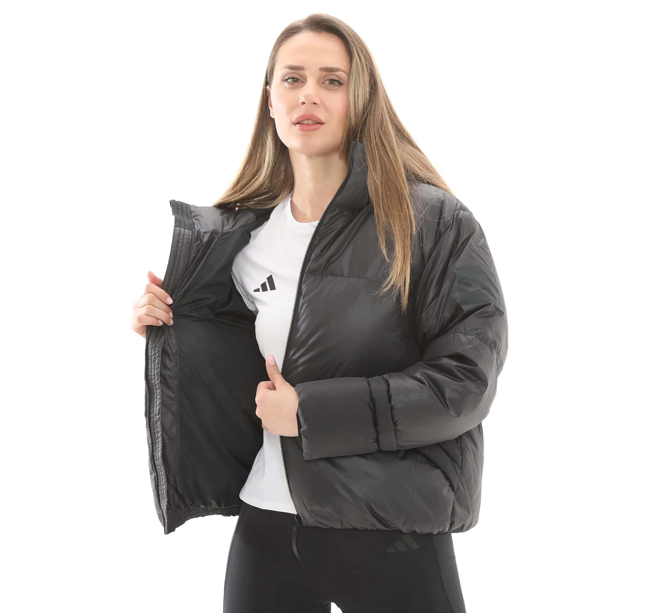 adidas adidas W Bıg Baffle J Kadın Mont Siyah