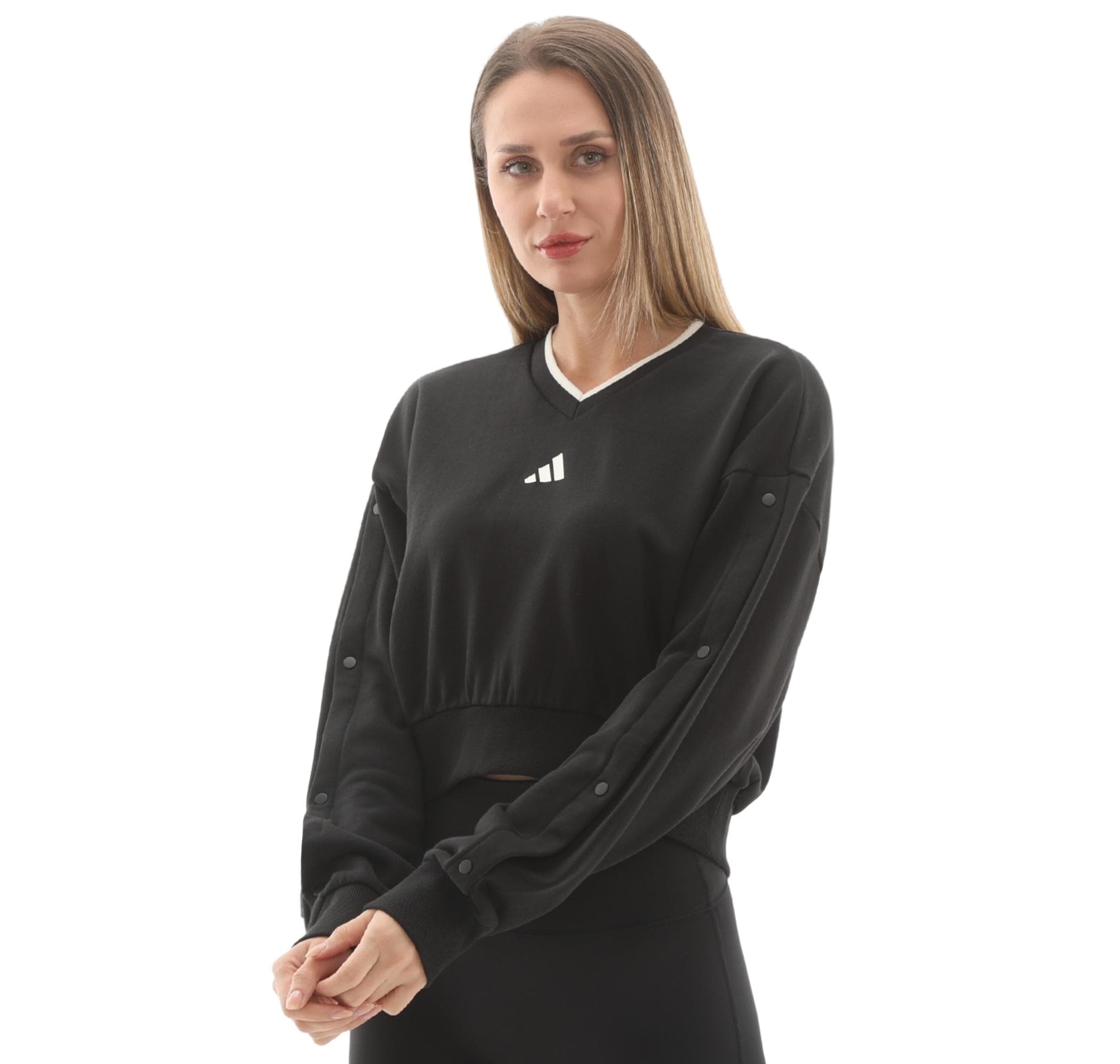 adidas adidas W Sta Seas Cre Kadın Sweatshirt Siyah - 2