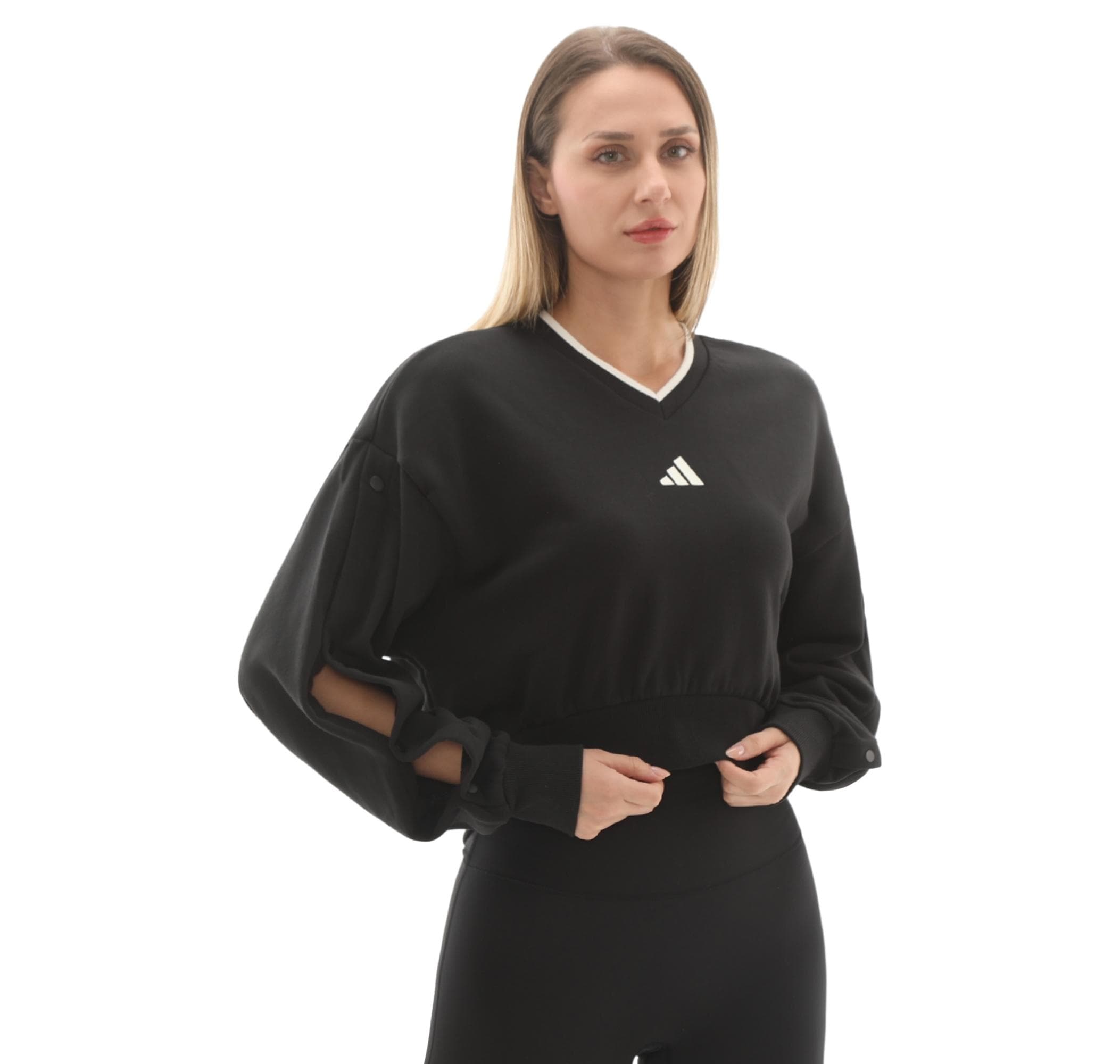 adidas adidas W Sta Seas Cre Kadın Sweatshirt Siyah - 3