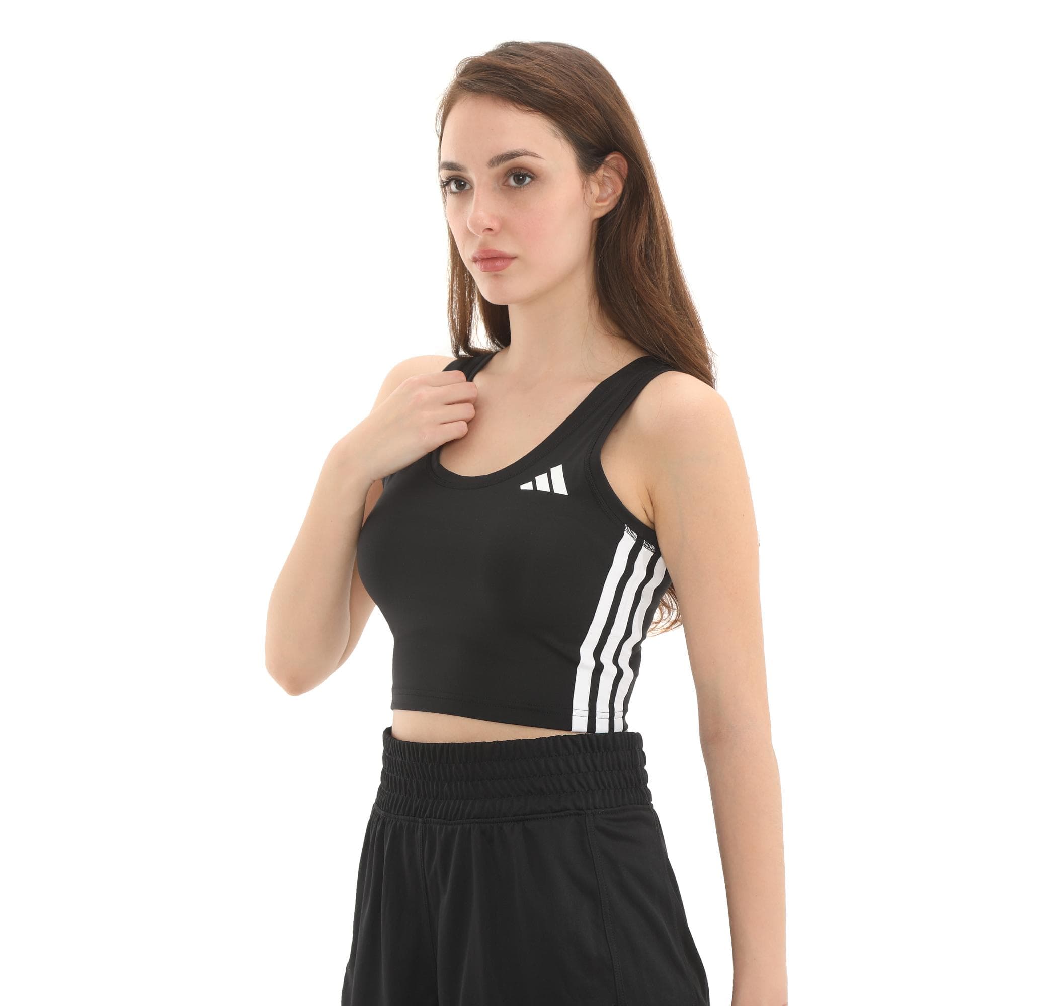 adidas adidas We 3S Crop Tank Kadın Büstiyer Siyah - 2