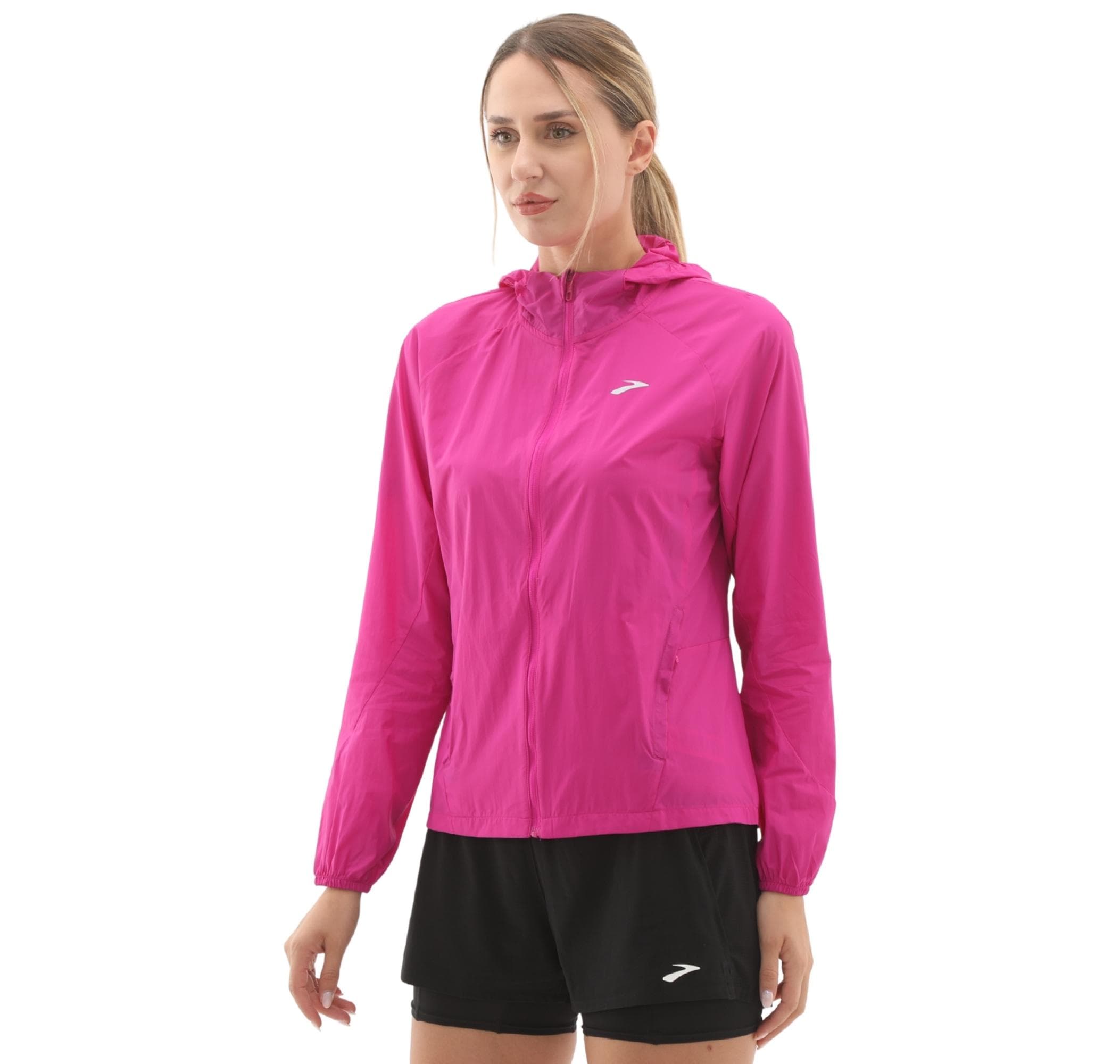 Brooks Canopy Jacket 2.0 Kadın Yağmurluk-Rüzgarlık Pembe - 2