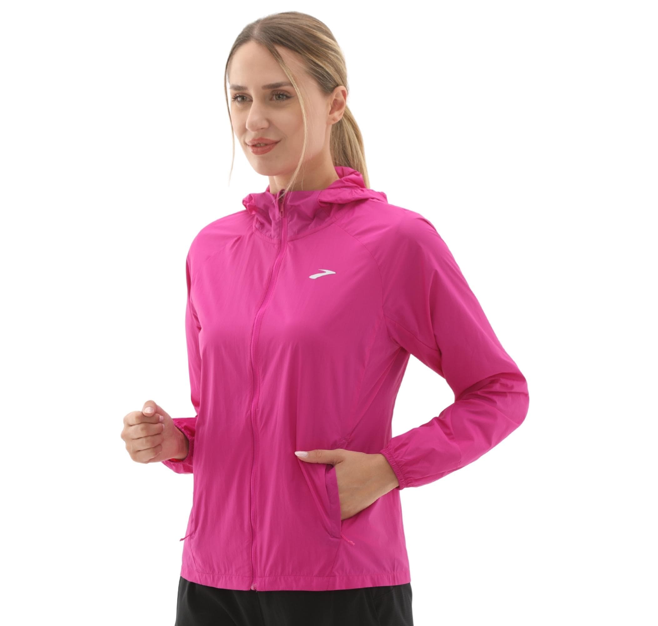 Brooks Canopy Jacket 2.0 Kadın Yağmurluk-Rüzgarlık Pembe - 4