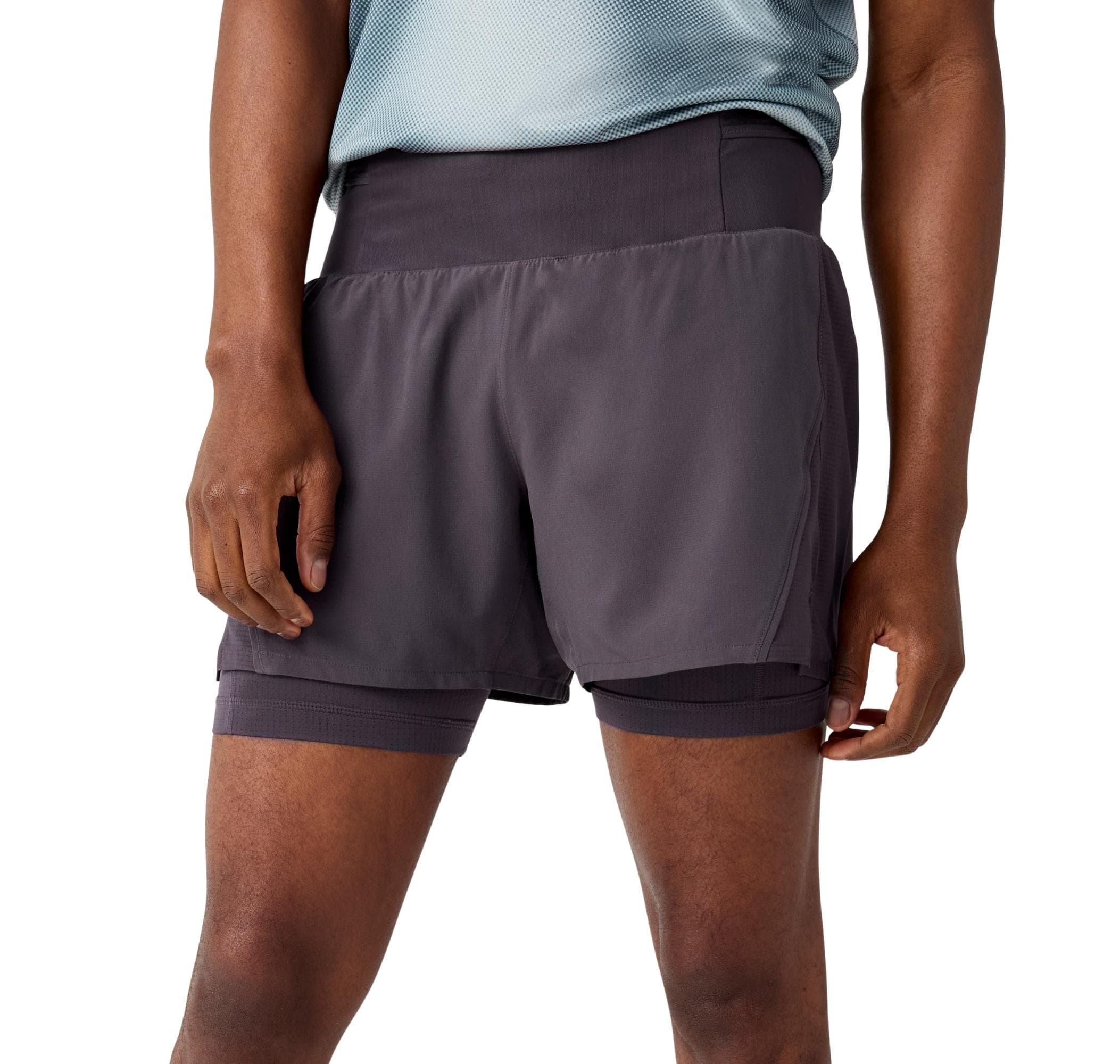 Brooks Brooks High Point 5 İnc 2-In-1 Short 2.0 Erkek Şort Ve Kapri Gri