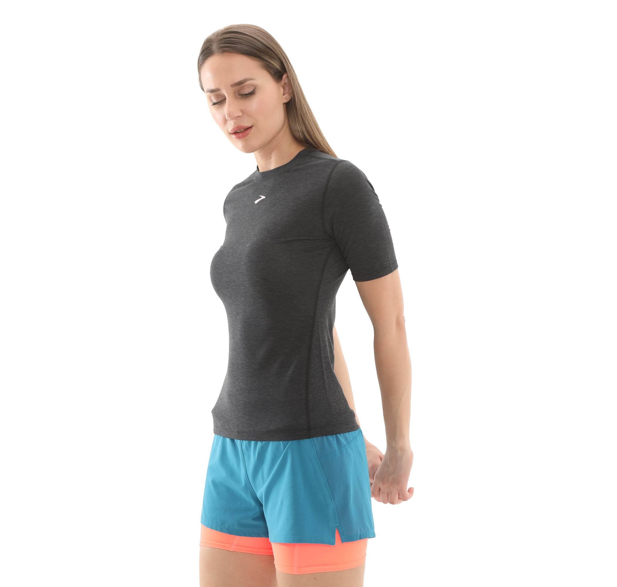 Brooks Brooks High Point Short Sleeve Kadın T-Shirt Siyah - 2