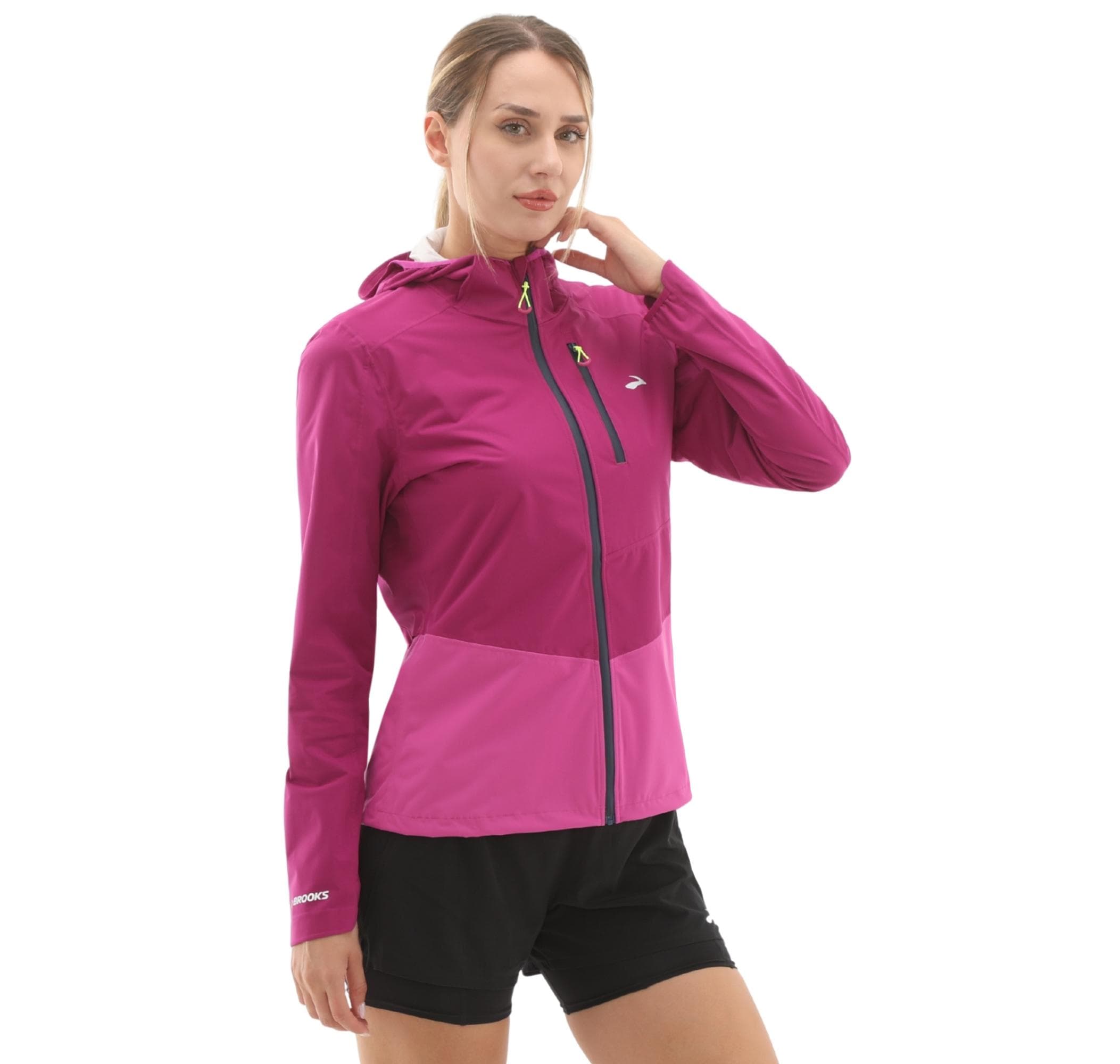Brooks Brooks High Point Waterproof Jacket 2 Kadın Yağmurluk-Rüzgarlık Pembe - 2