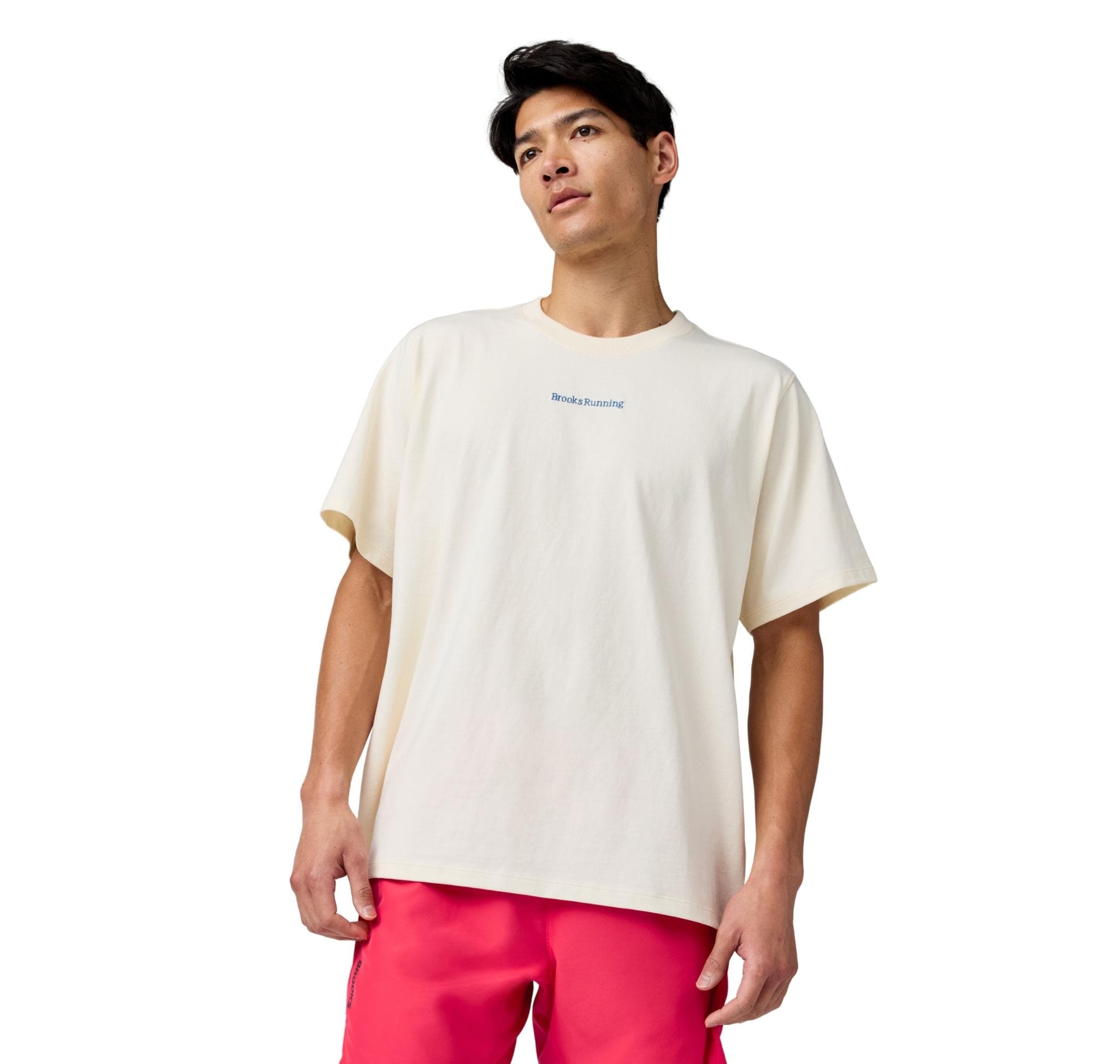 Brooks Brooks Movement Heavyweight Tee Erkek T-Shirt Beyaz