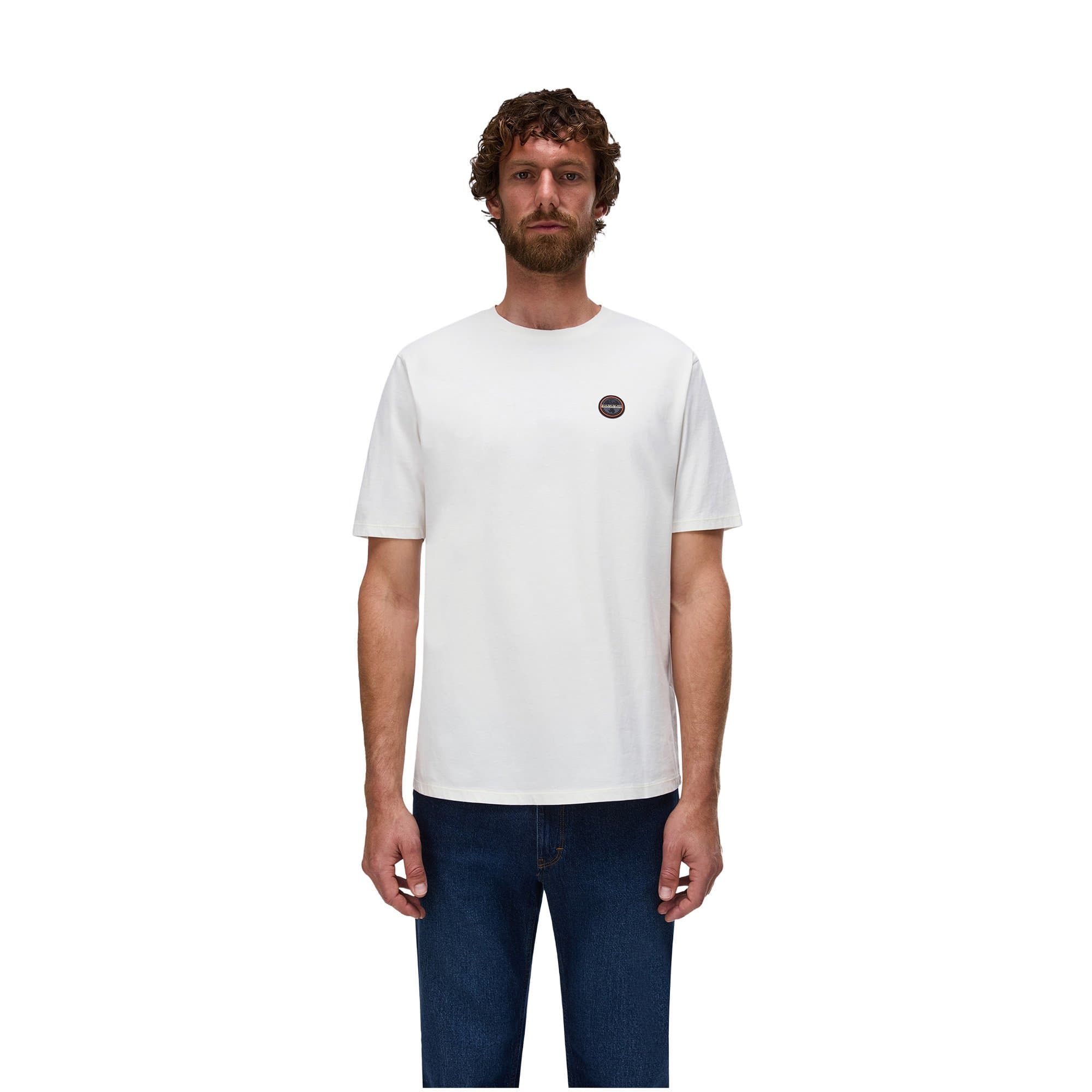 Napapijri Napapijri S-Badge Ss 1 Erkek T-Shirt Beyaz