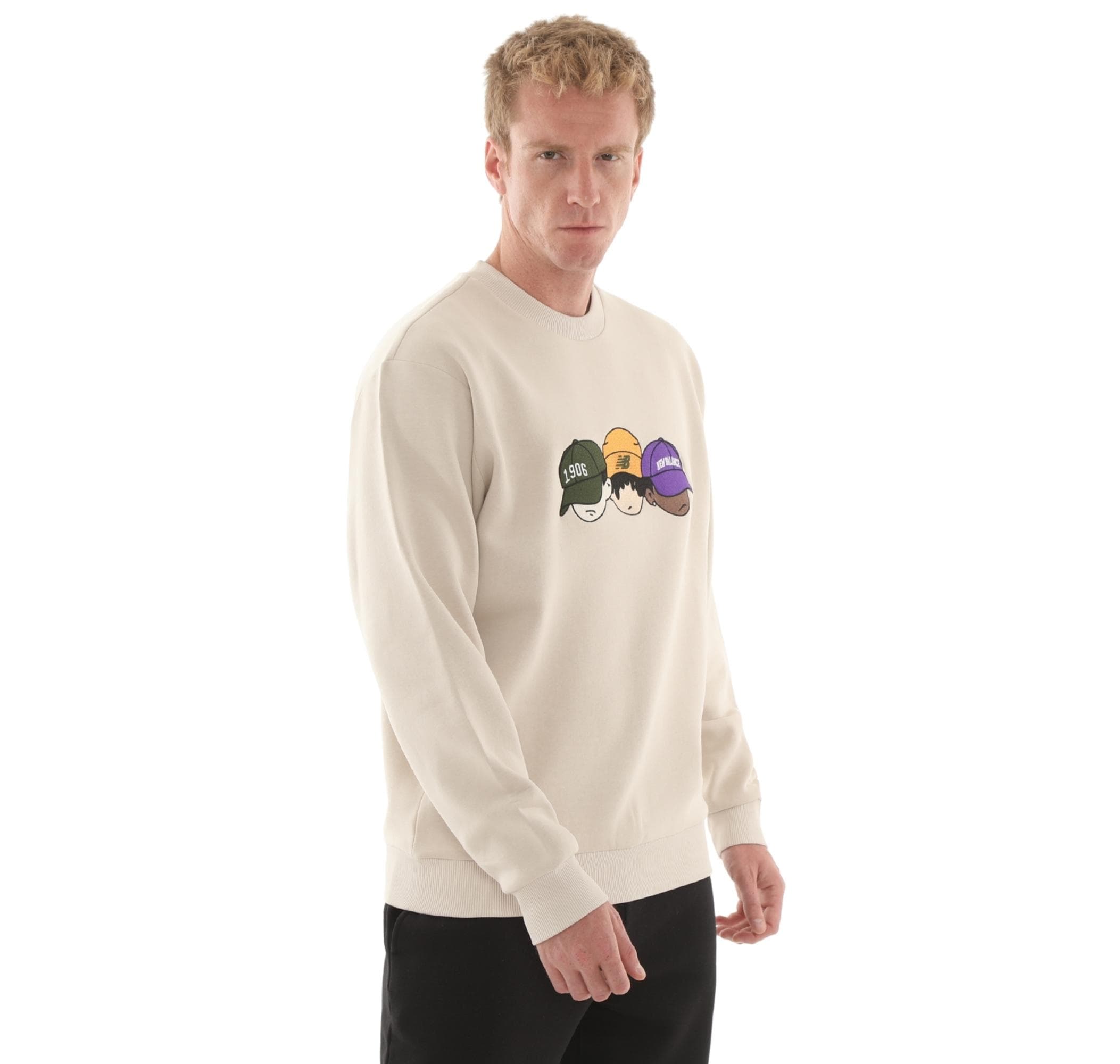 New Balance New Balance Mnc3505 Erkek Sweatshirt Krem - 3
