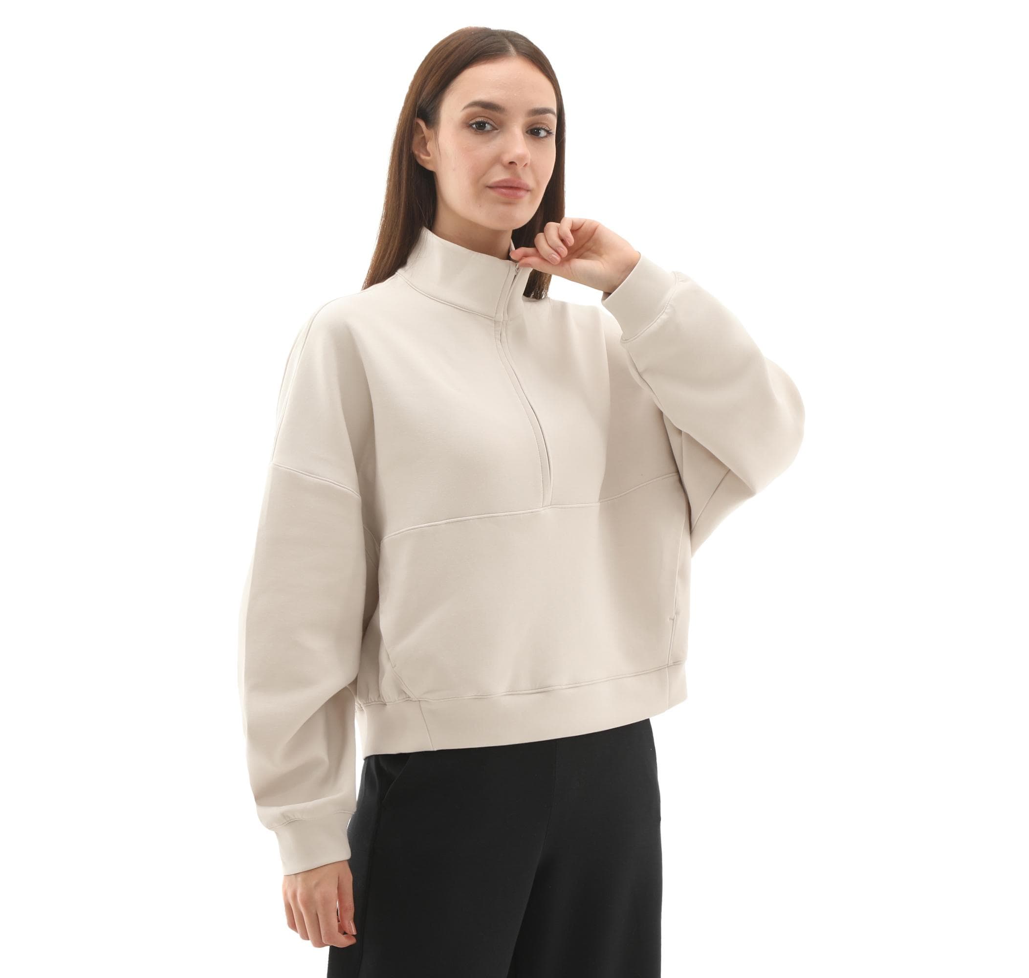 Nike Nike 24.7 Impossiblysoft Kadın Sweatshirt Beyaz - 2