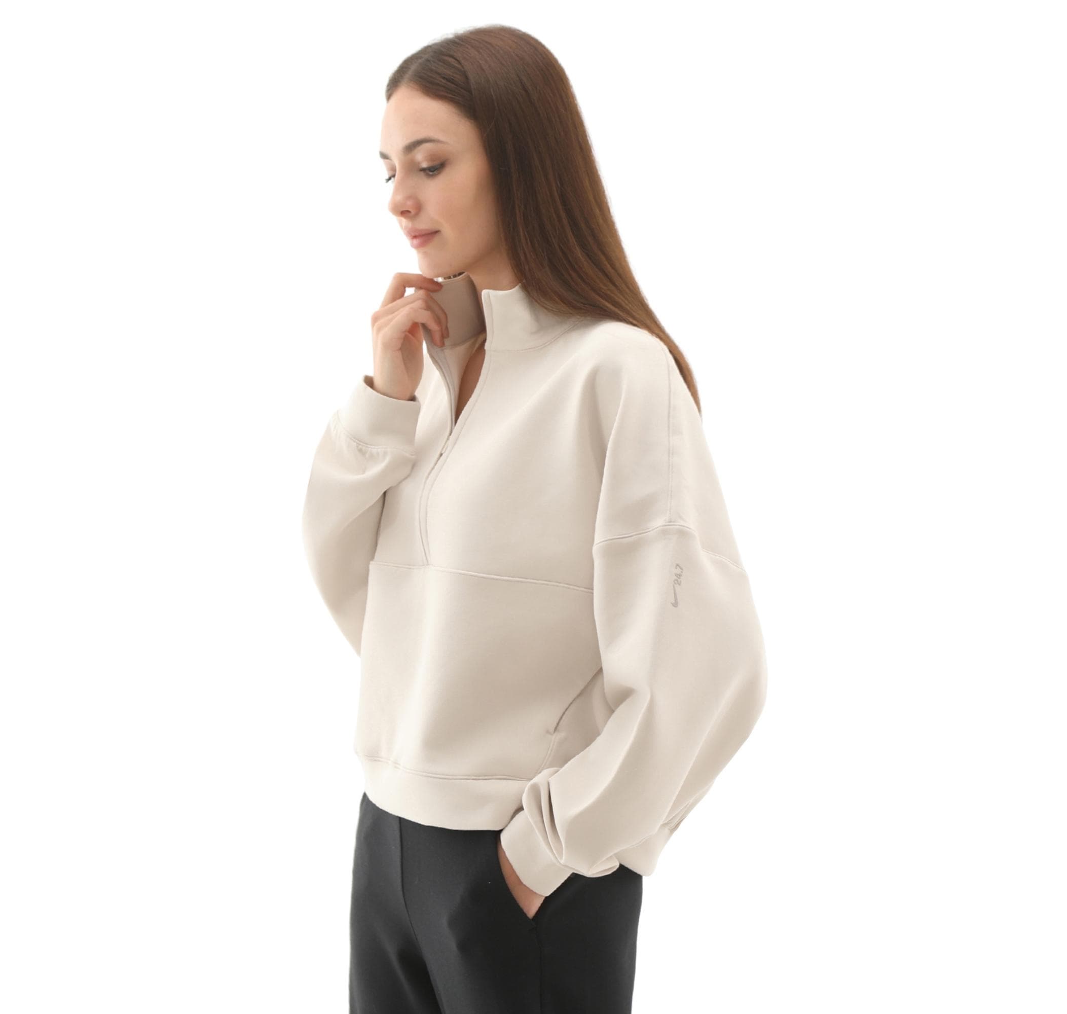 Nike Nike 24.7 Impossiblysoft Kadın Sweatshirt Beyaz - 3