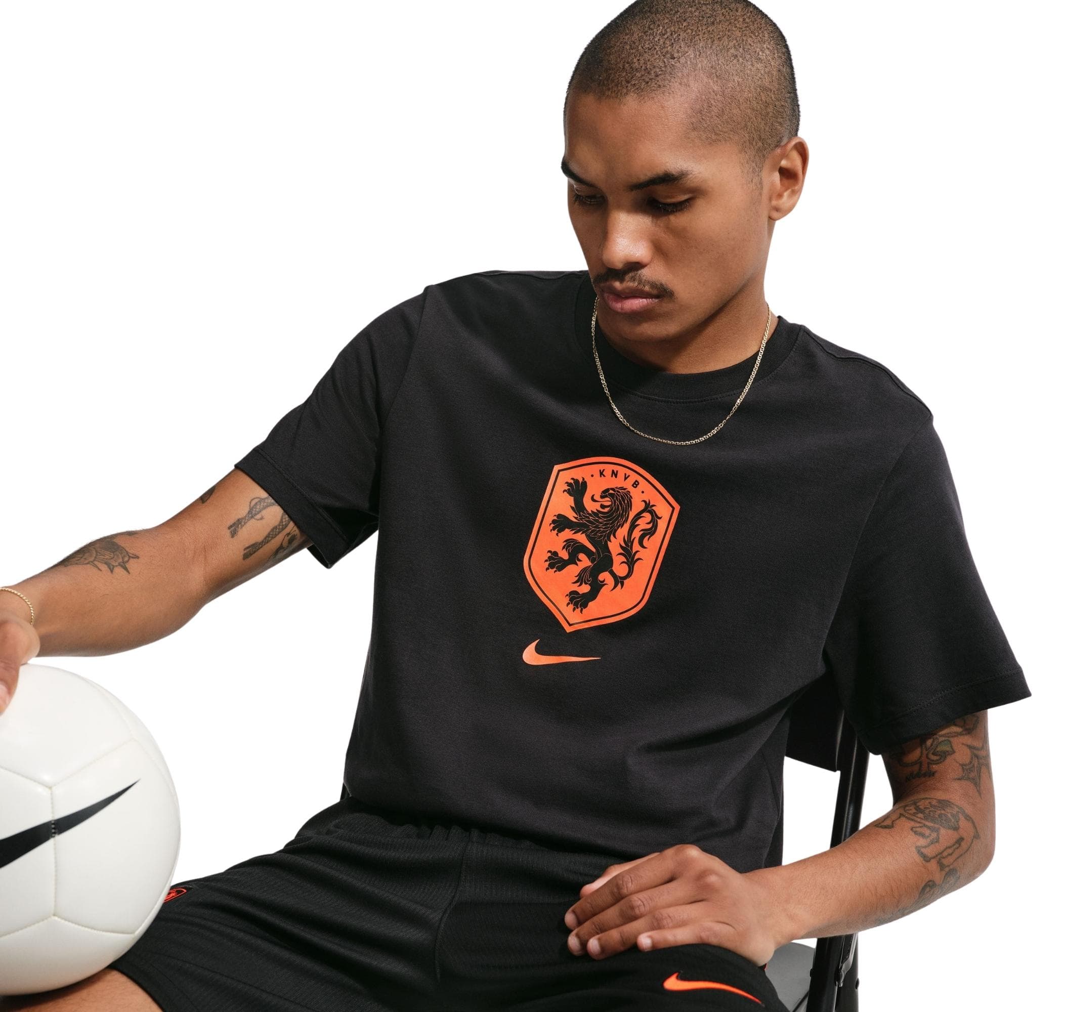 Nike Nike Hollanda Netherlands Crest Tee Erkek T-Shirt Siyah - 3