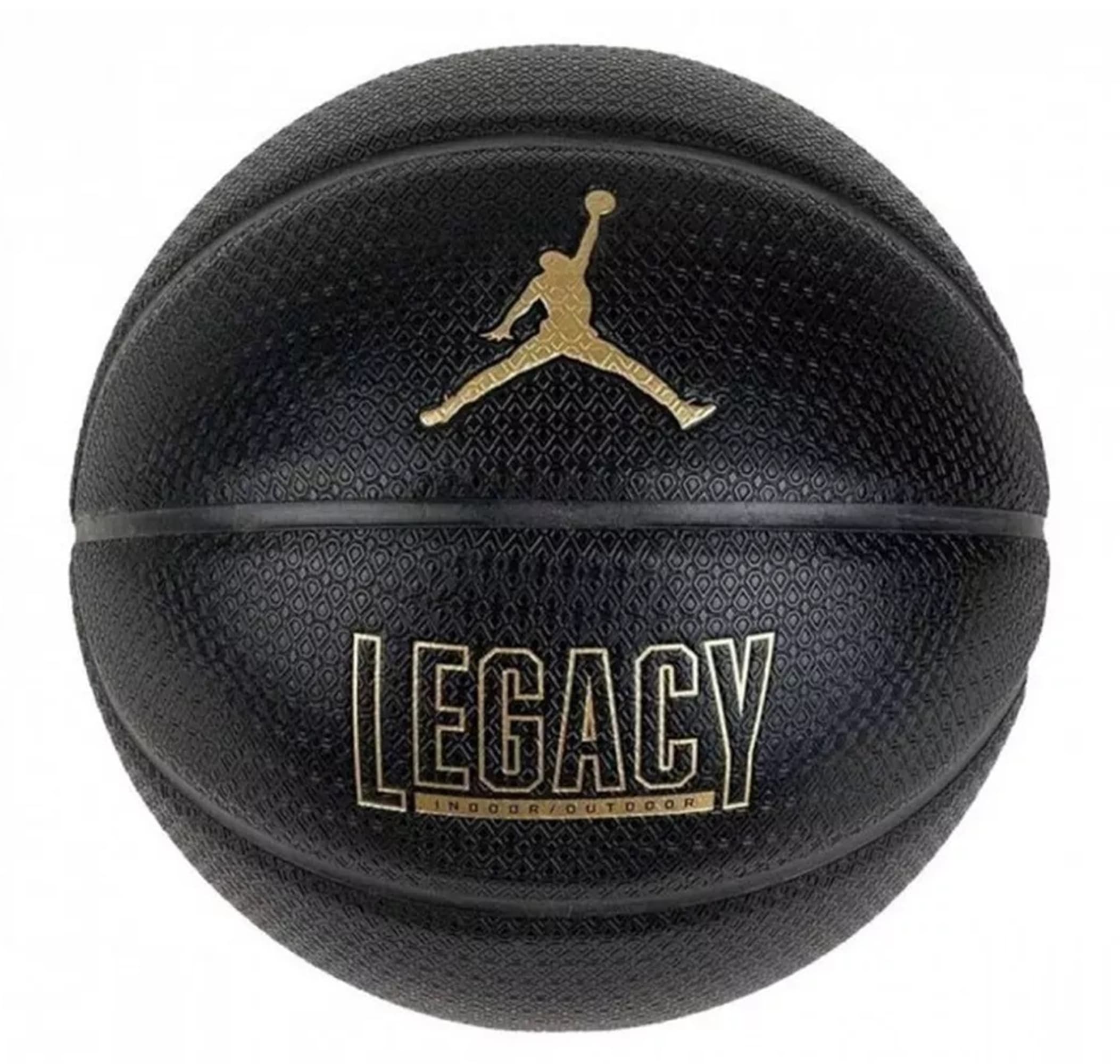Jordan Nike Jordan Legacy 2.0 8P Deflated Black-Black-Black-Metallı Basketbol Topu Siyah
