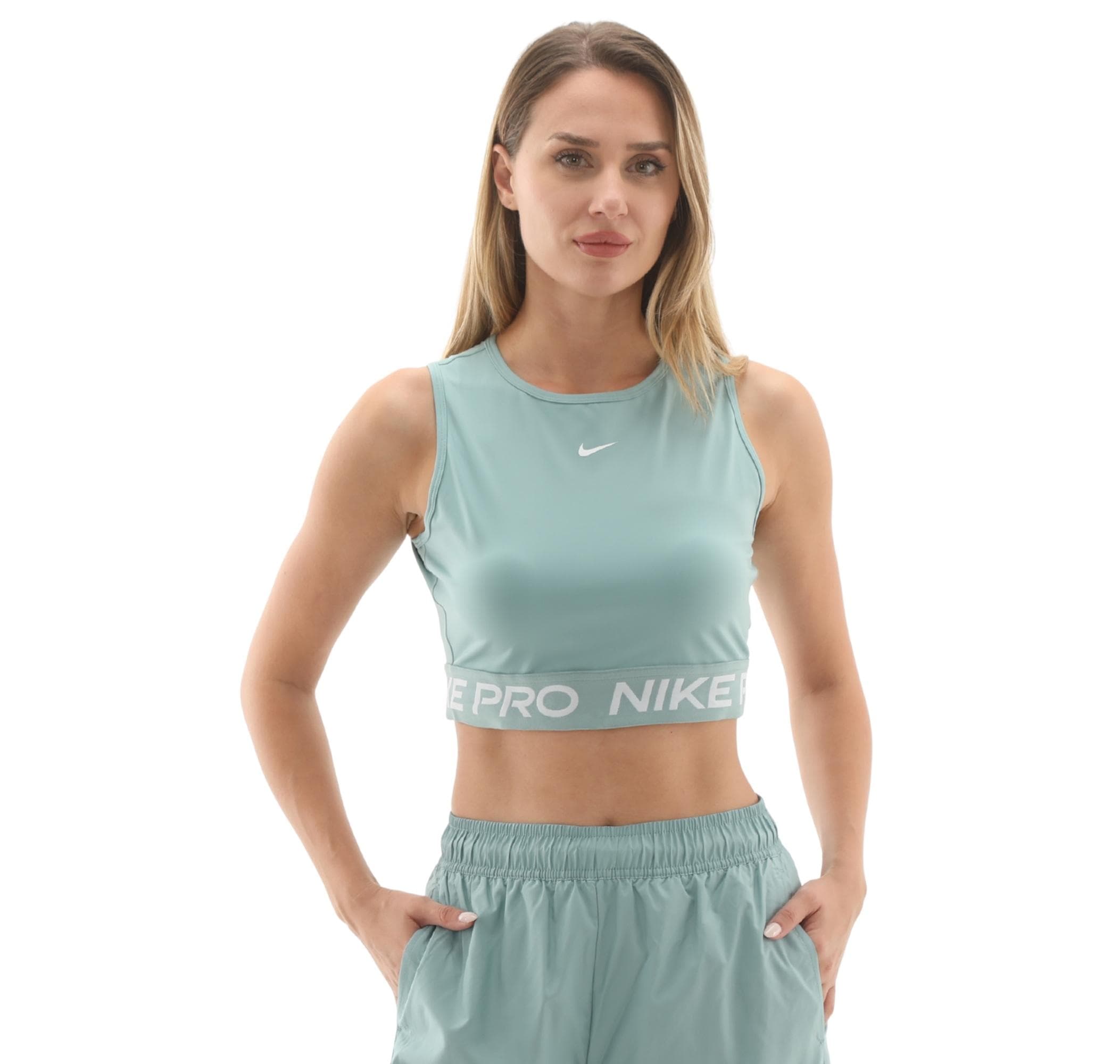 Nike Nike Pro Kadın T-Shirt Açık Mavi