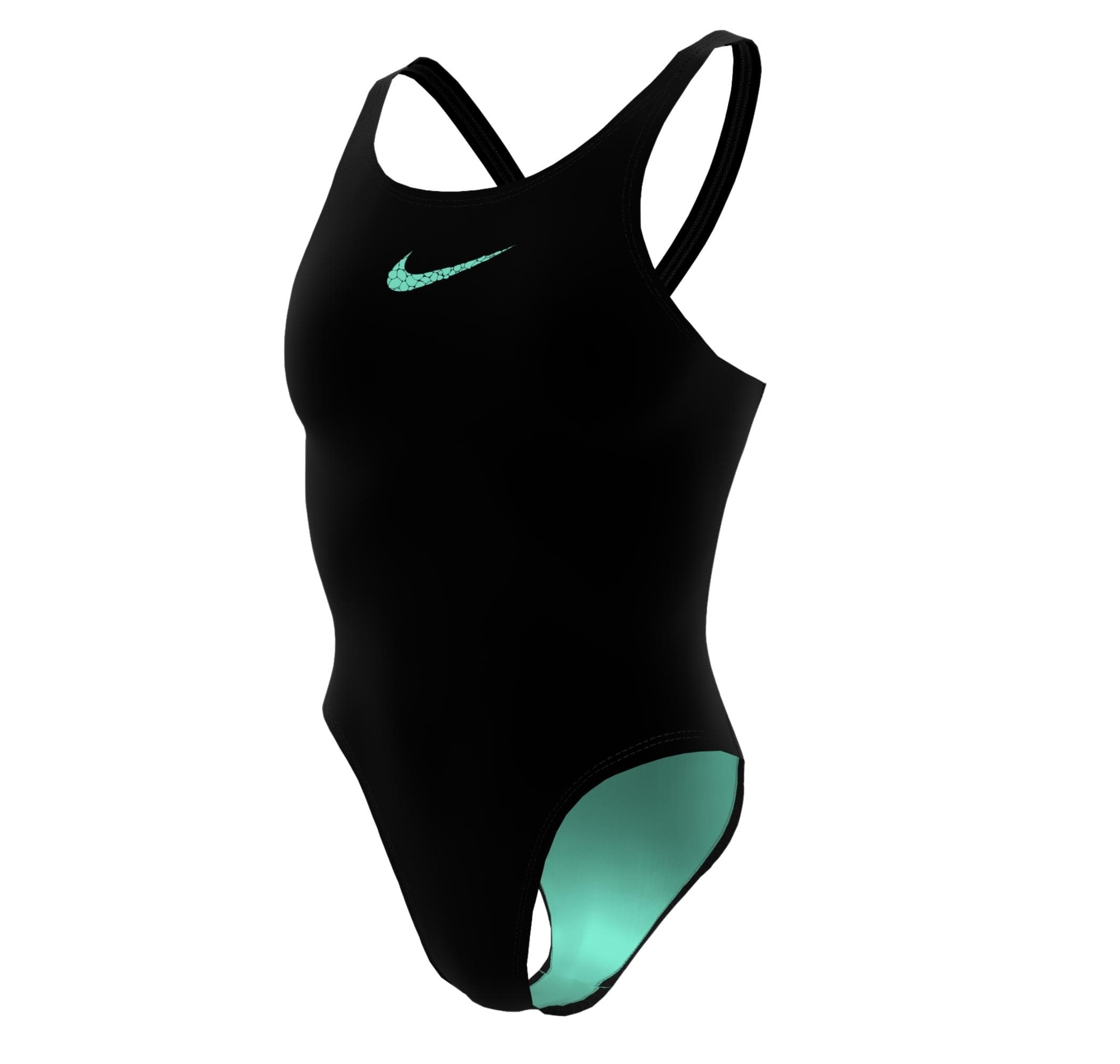 Nike Nike Swim Logo Graphıc Fastback Kadın Mayo Siyah - 2