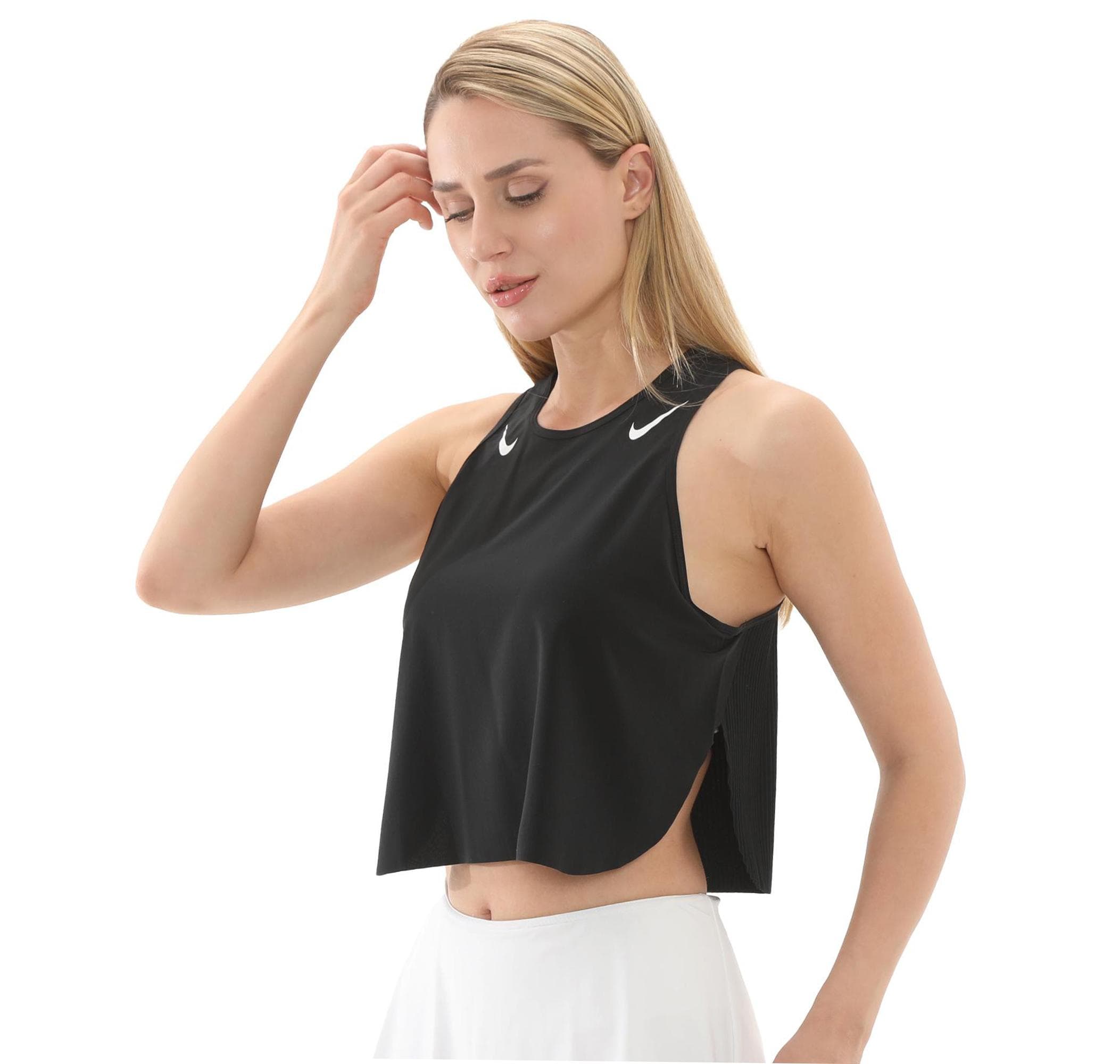 Nike Nike W Nk Arswft Dfadv Crop Tank Kadın T-Shirt Siyah