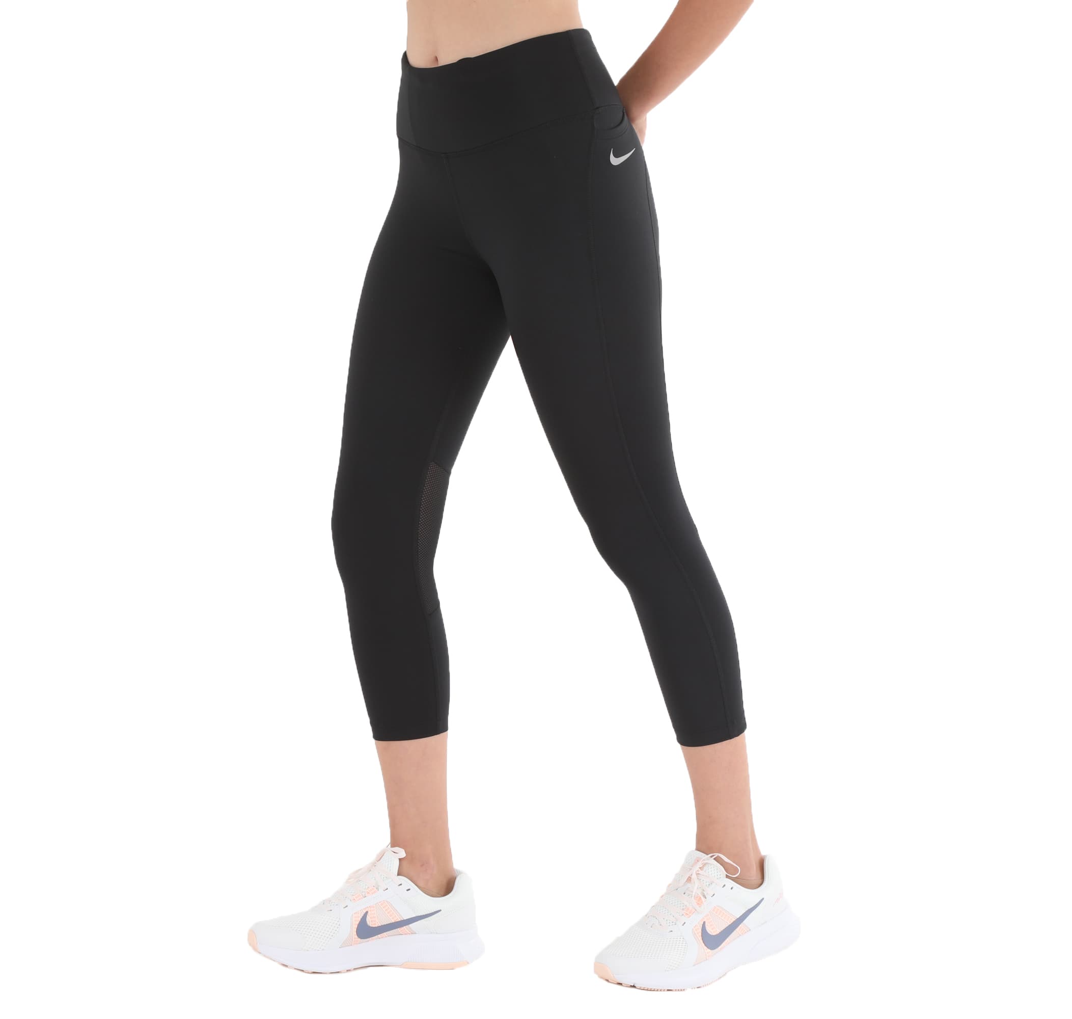 Nike Nike W Nk Df Fast Crop Kadın Tayt Siyah - 2