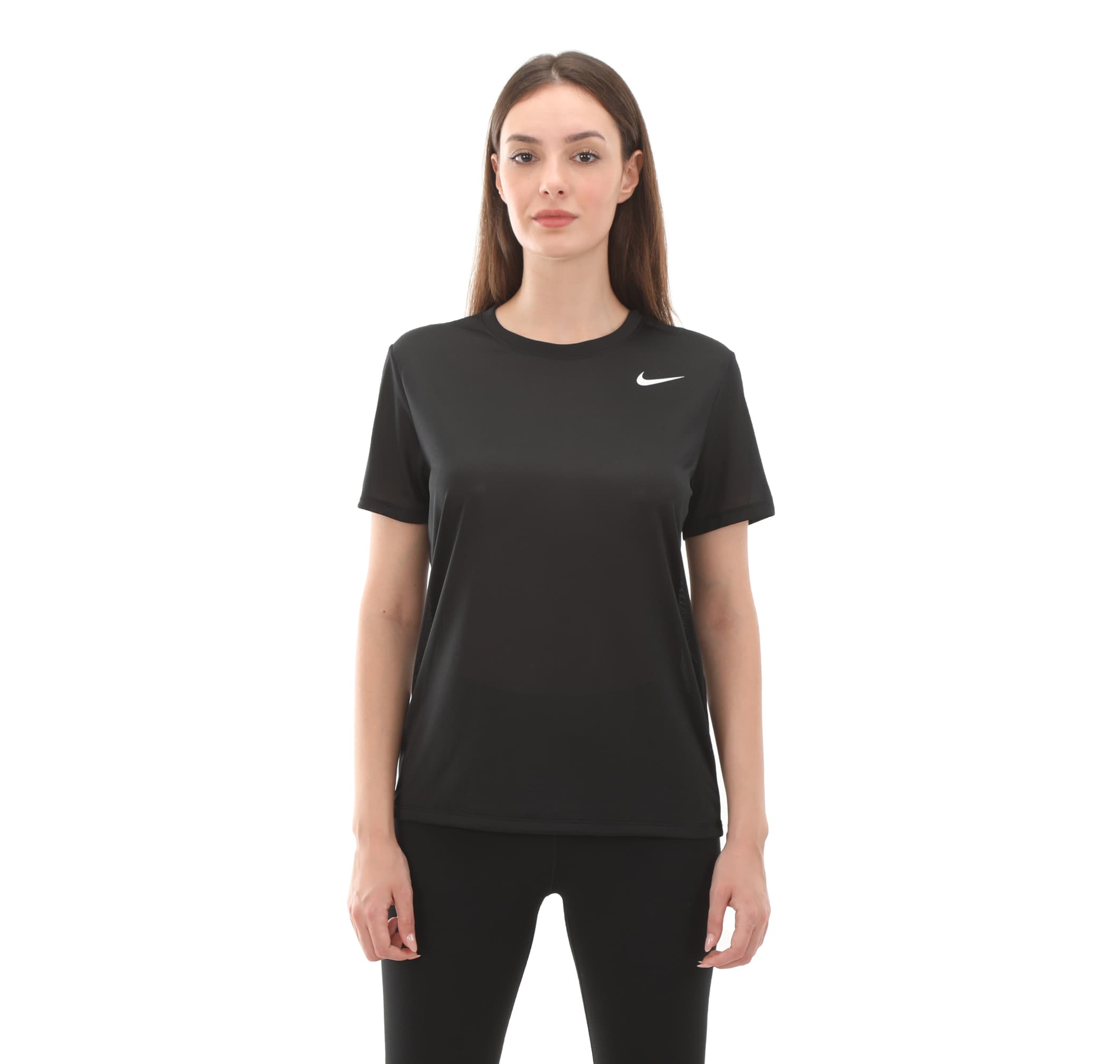 Nike Nike W Nk Df Rlgd Ss Tee Kadın T-Shirt Siyah