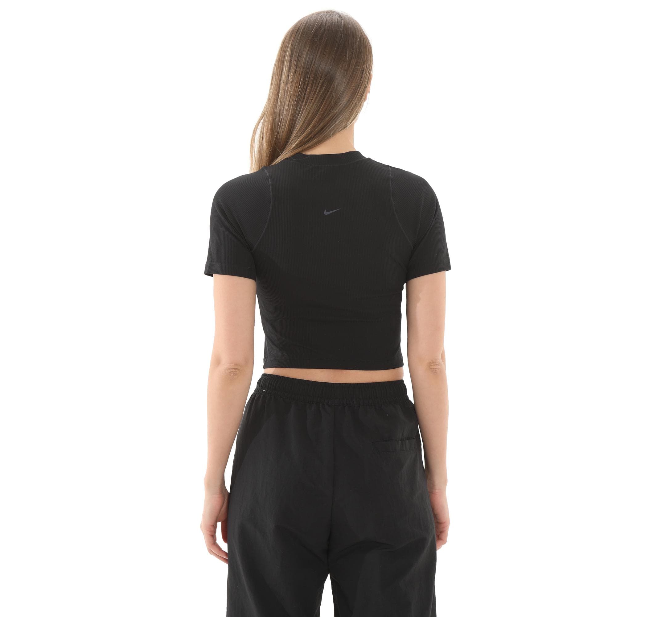 Nike Nike W Nk Inf Df Ss Top Wd Rıb Kadın T-Shirt Siyah - 4