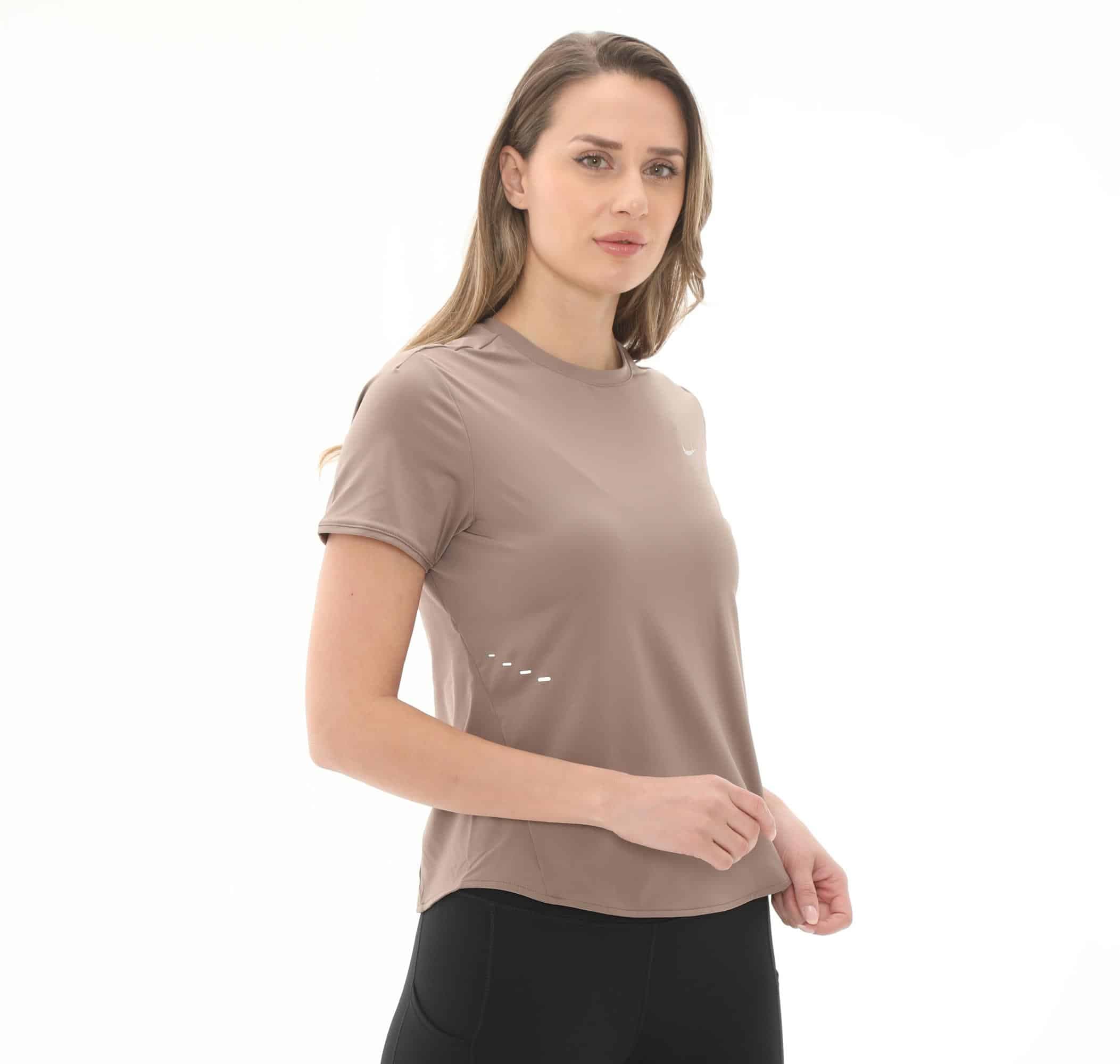 Nike Nike W Nk Swıft Df Ss Top Kadın T-Shirt Sütlü Kahve - 2