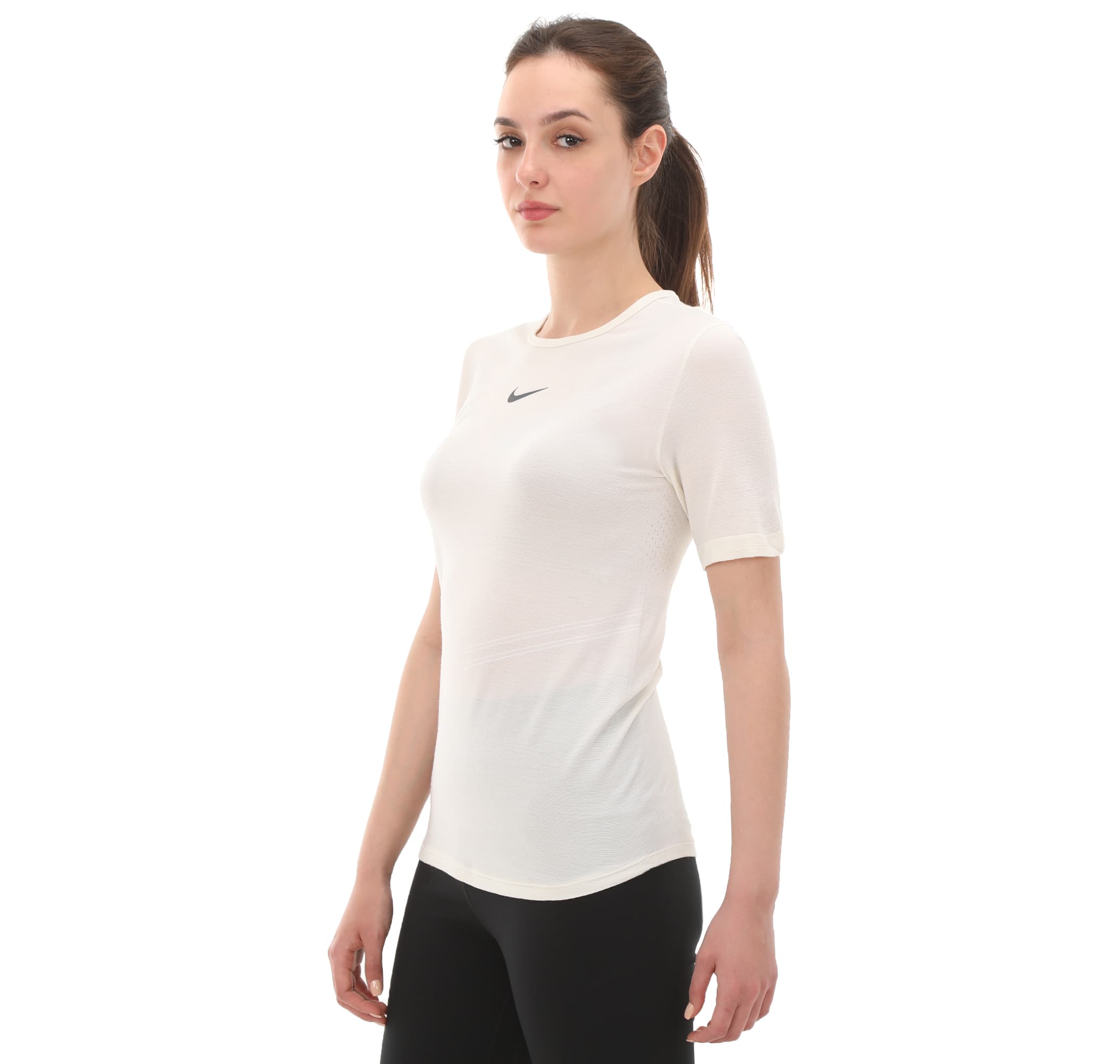 Nike Nike W Nk Swıft Wool Df Ss Top Kadın T-Shirt Beyaz - 2