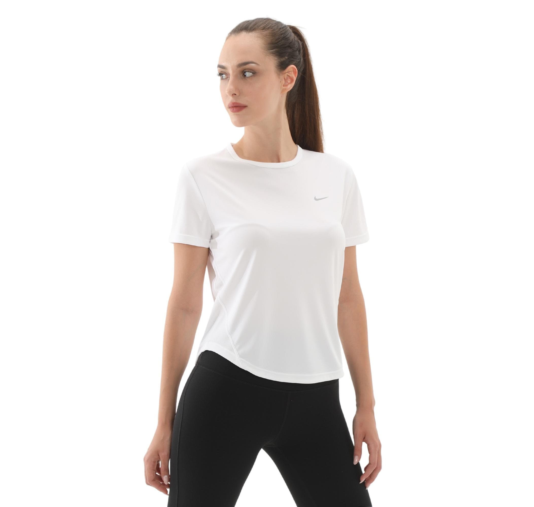 Nike Nike W Nk Tempo Df Ss Top Kadın T-Shirt Beyaz - 3