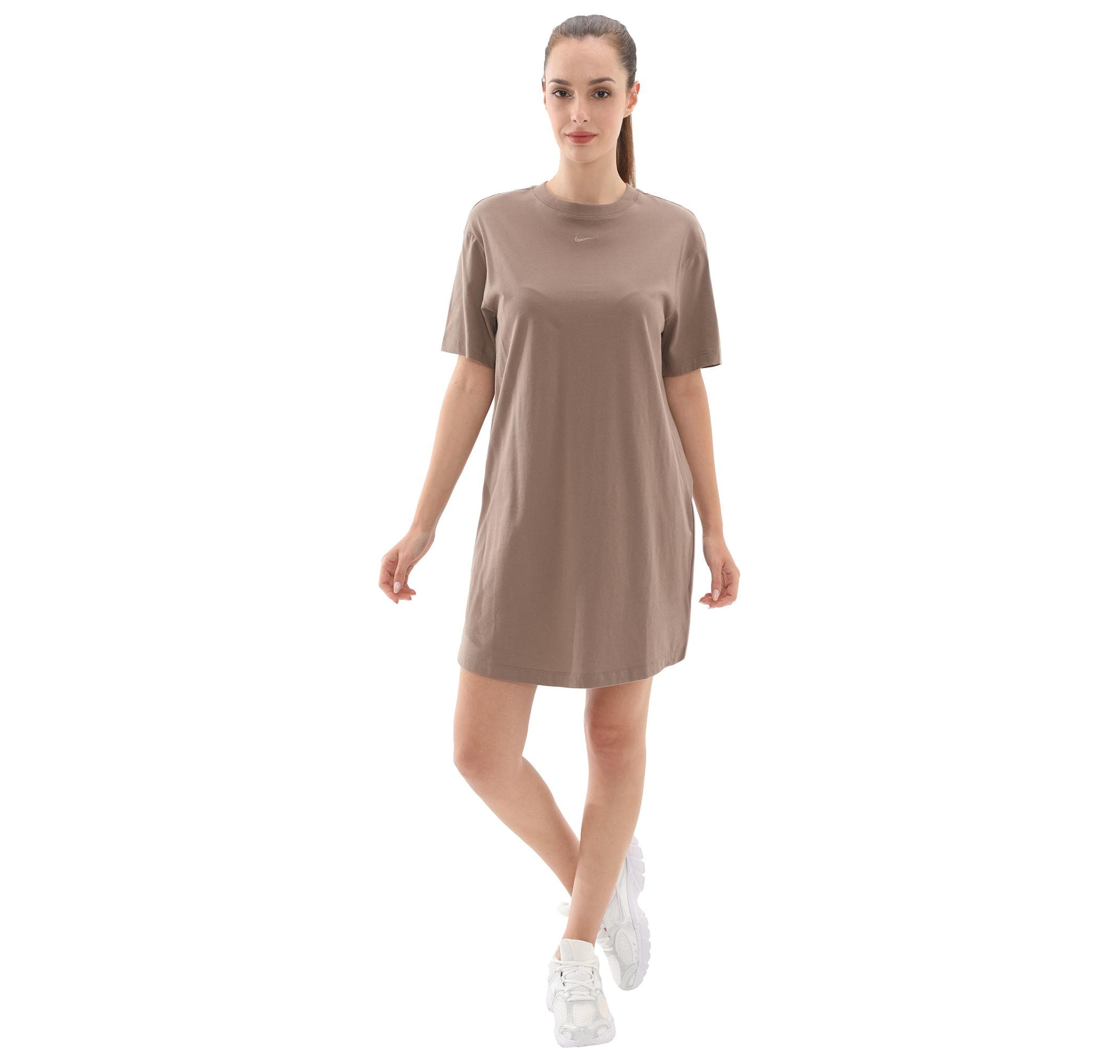 Nike Nike W Nsw Essntl Ss Dress Tshrt Kadın Elbise - Etek Kahve